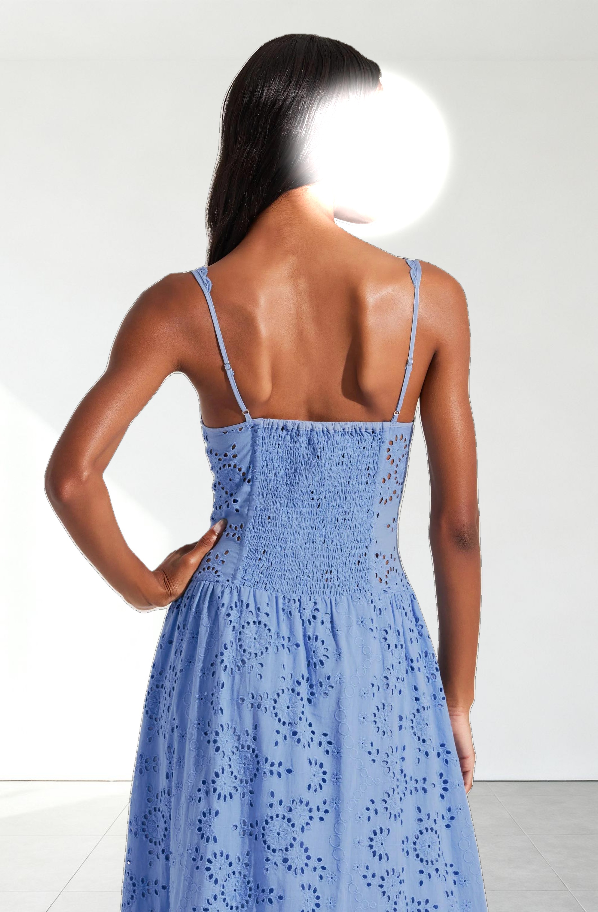 Yamila Eyelet Corset Midi Dress