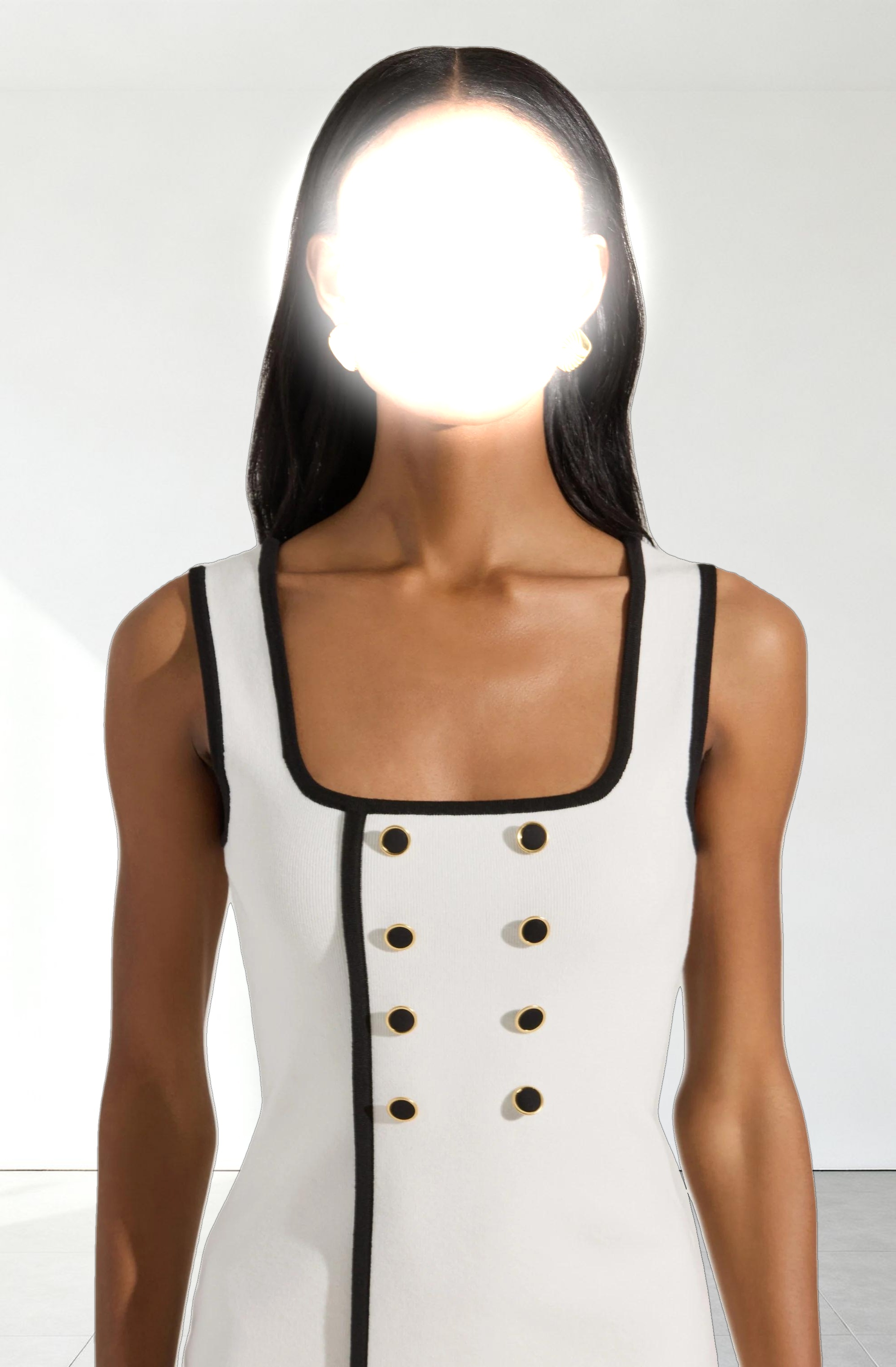 Contrast Trim Knit Mini Dress