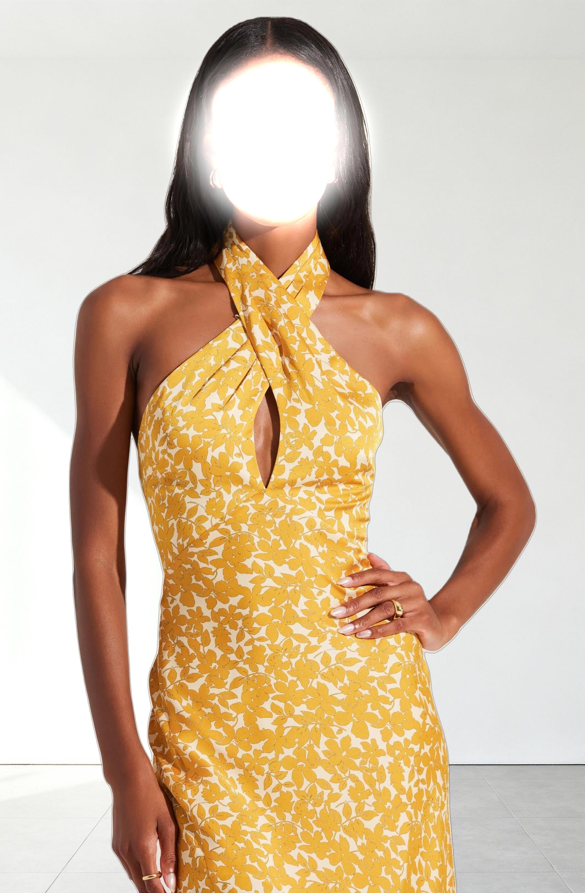 Marissa Floral Halter Neck Dress