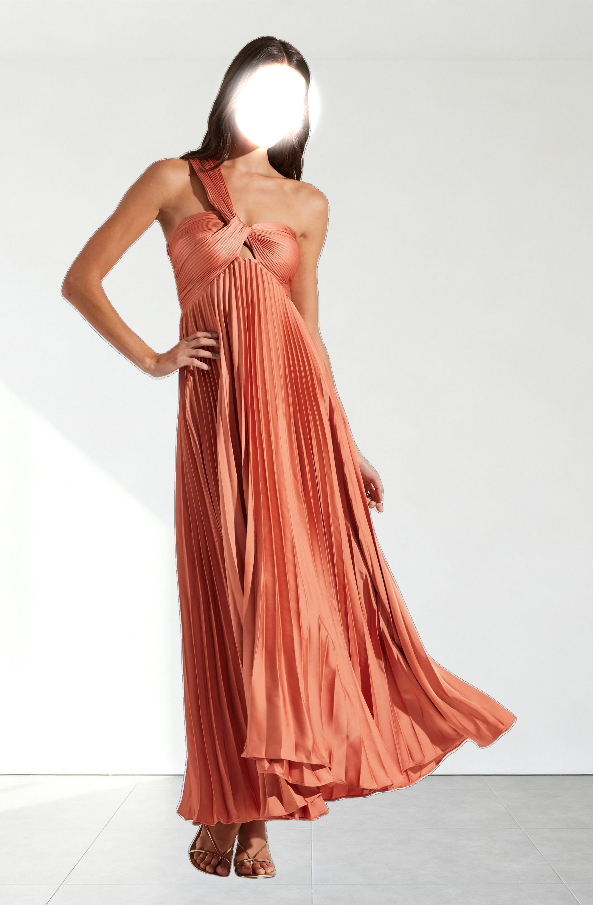 Rasya Pleated Maxi Dress