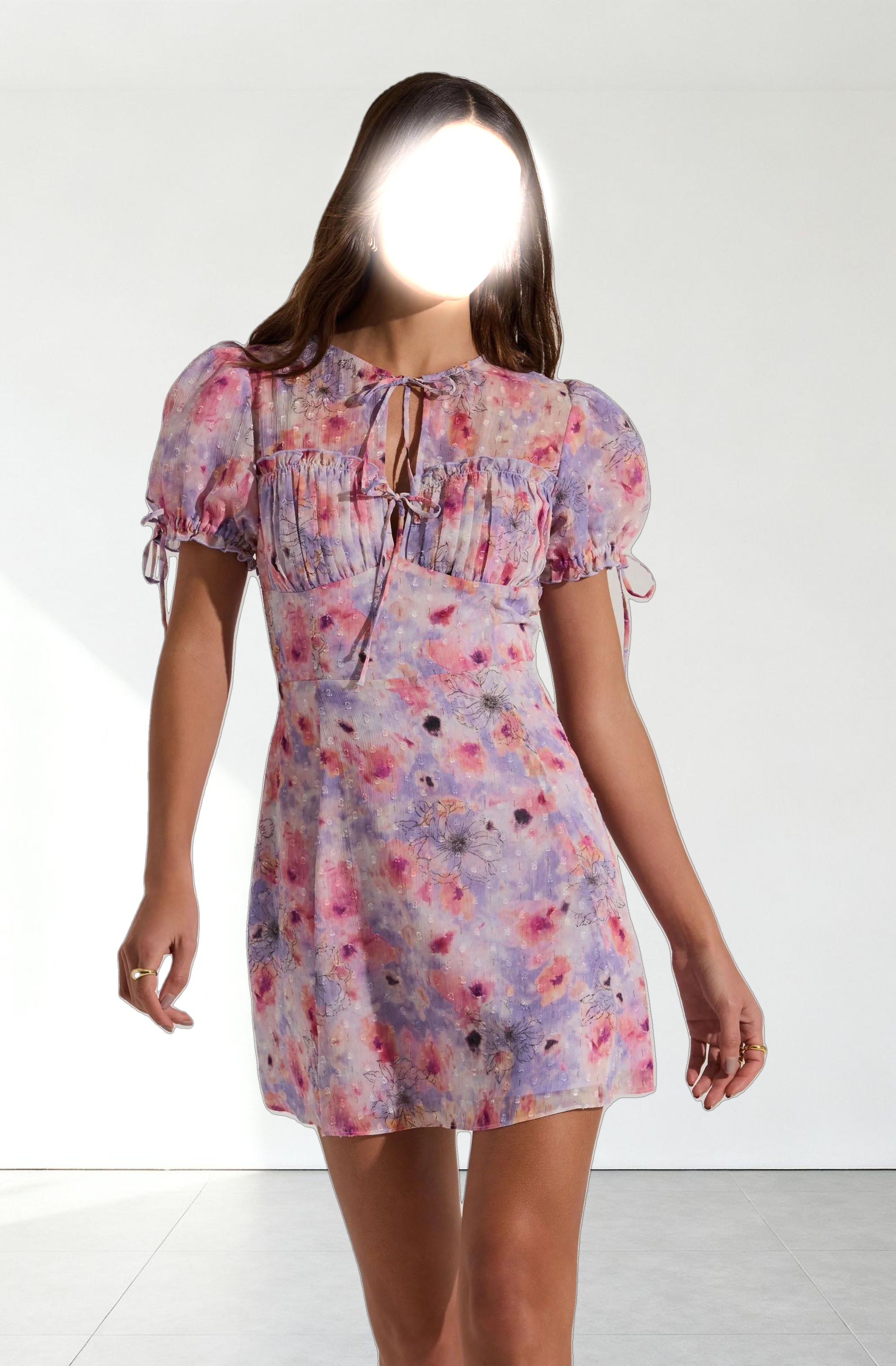 Floral Puff Sleeve Mini Dress