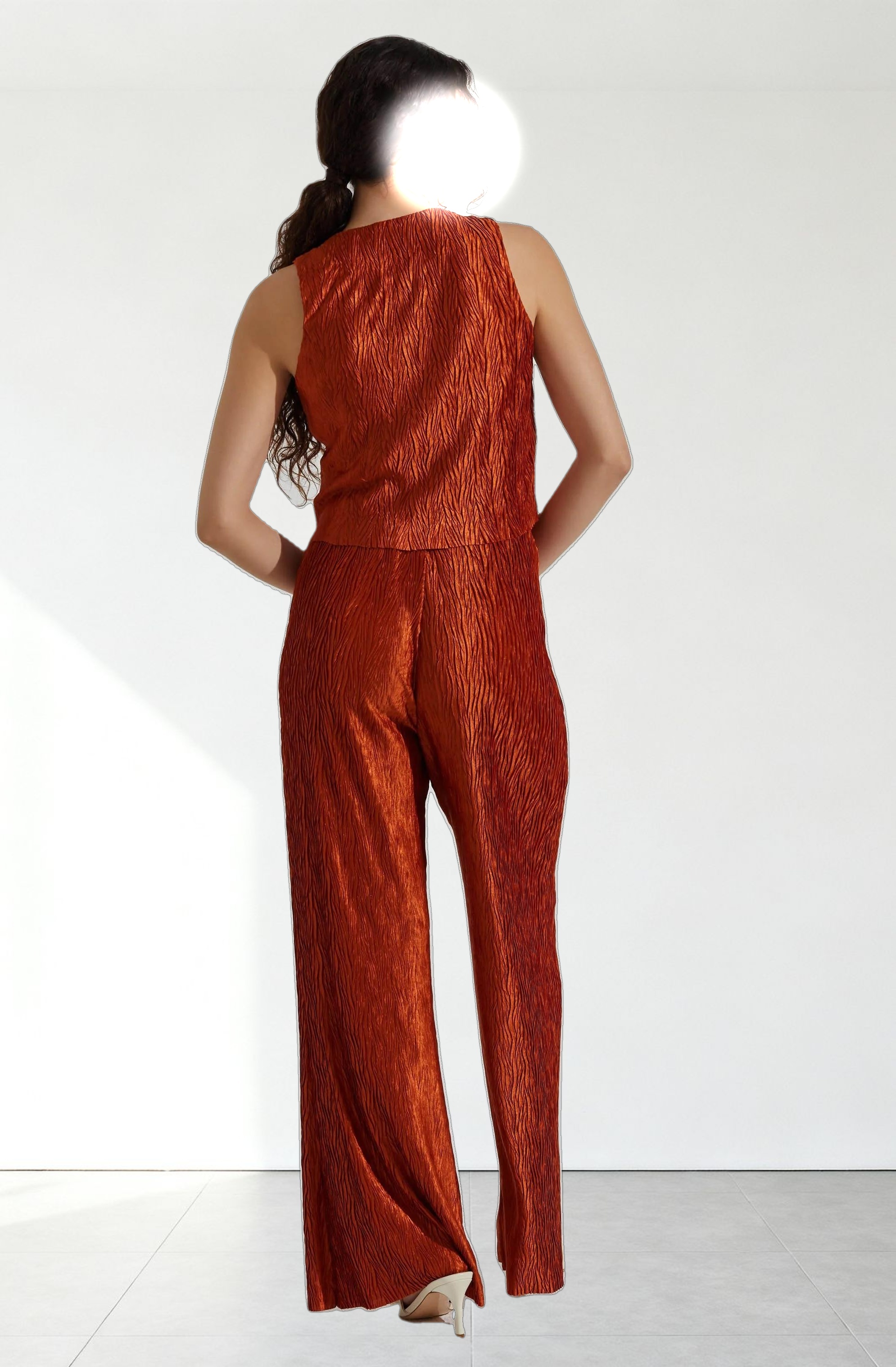 Button Up Plisse Vest