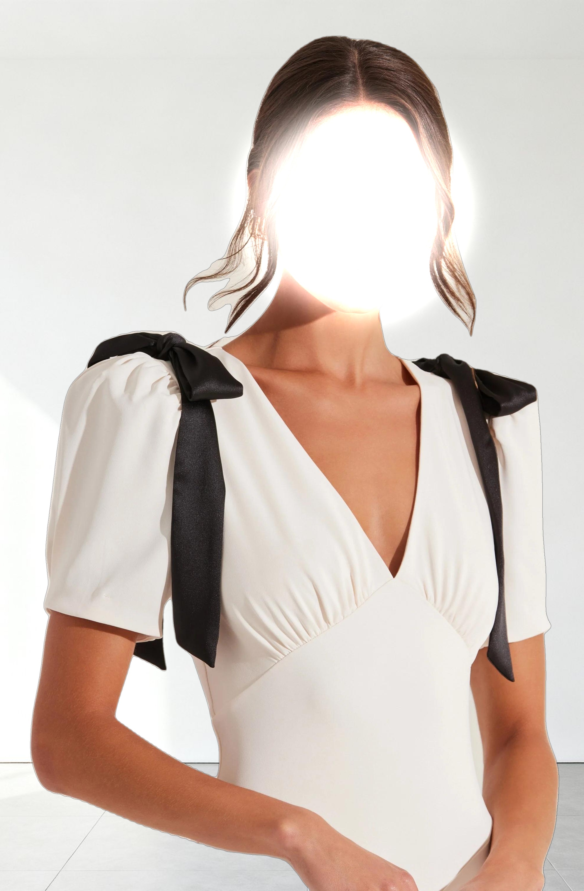 Ciela Bow Puff Sleeve Dress