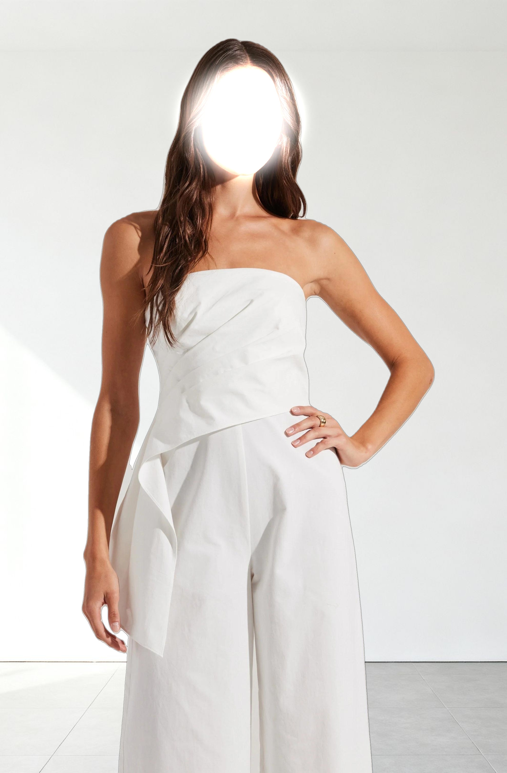 Maciel Strapless Pleated Jumpsuit