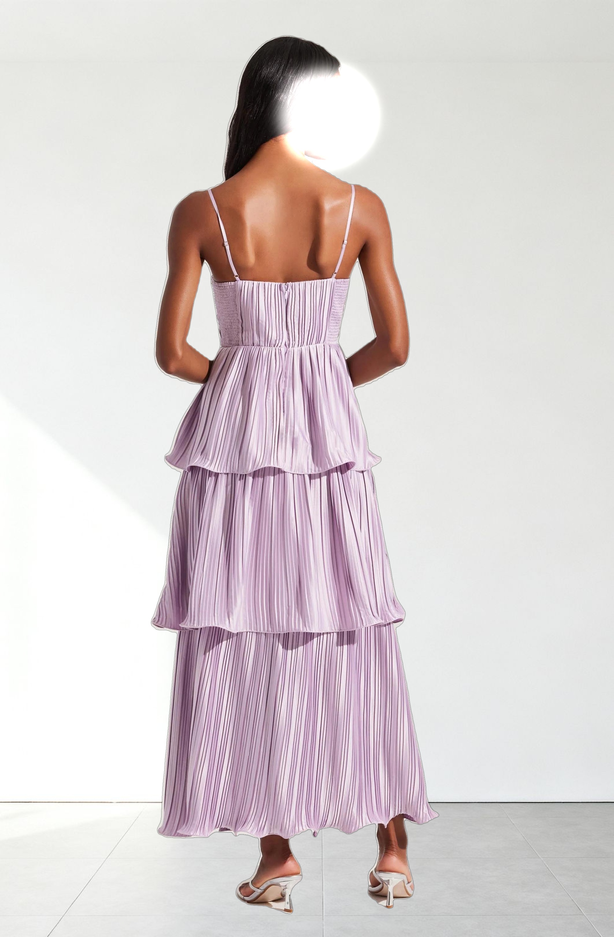 Lupin Pleated Tiered Maxi Dress