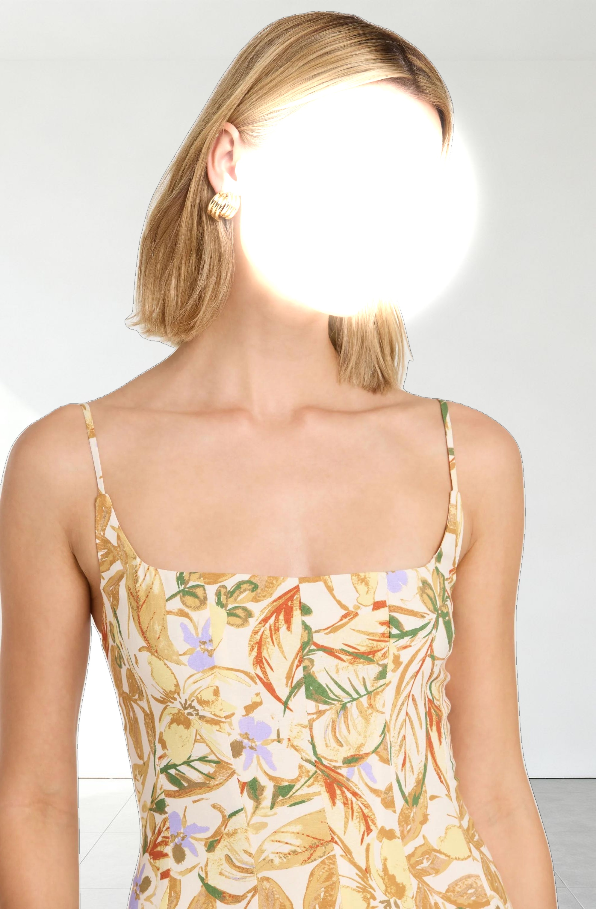 Jaleyah Paneled Flare Midi Dress