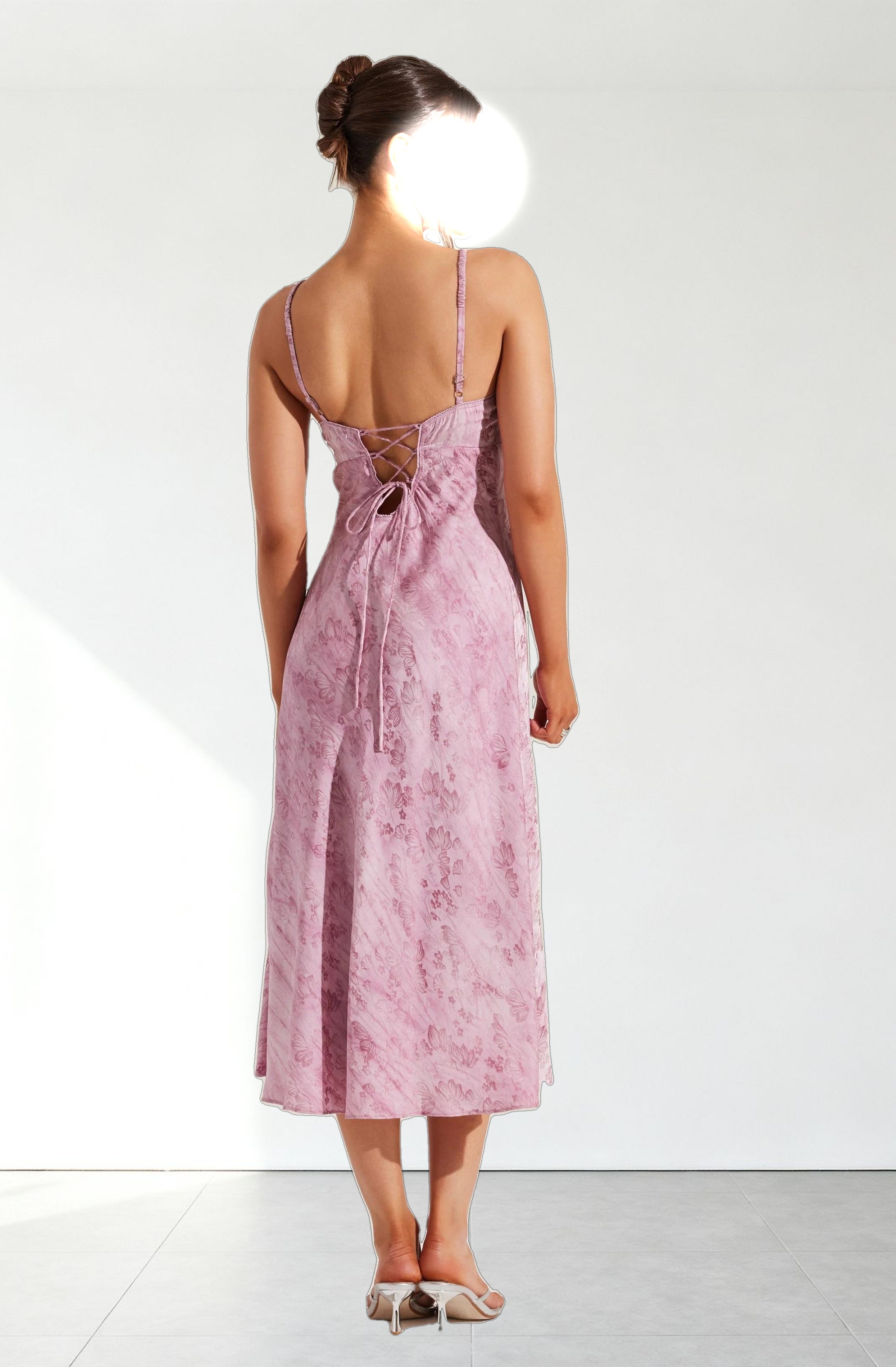 Kaiya Jacquard Satin Midi Dress