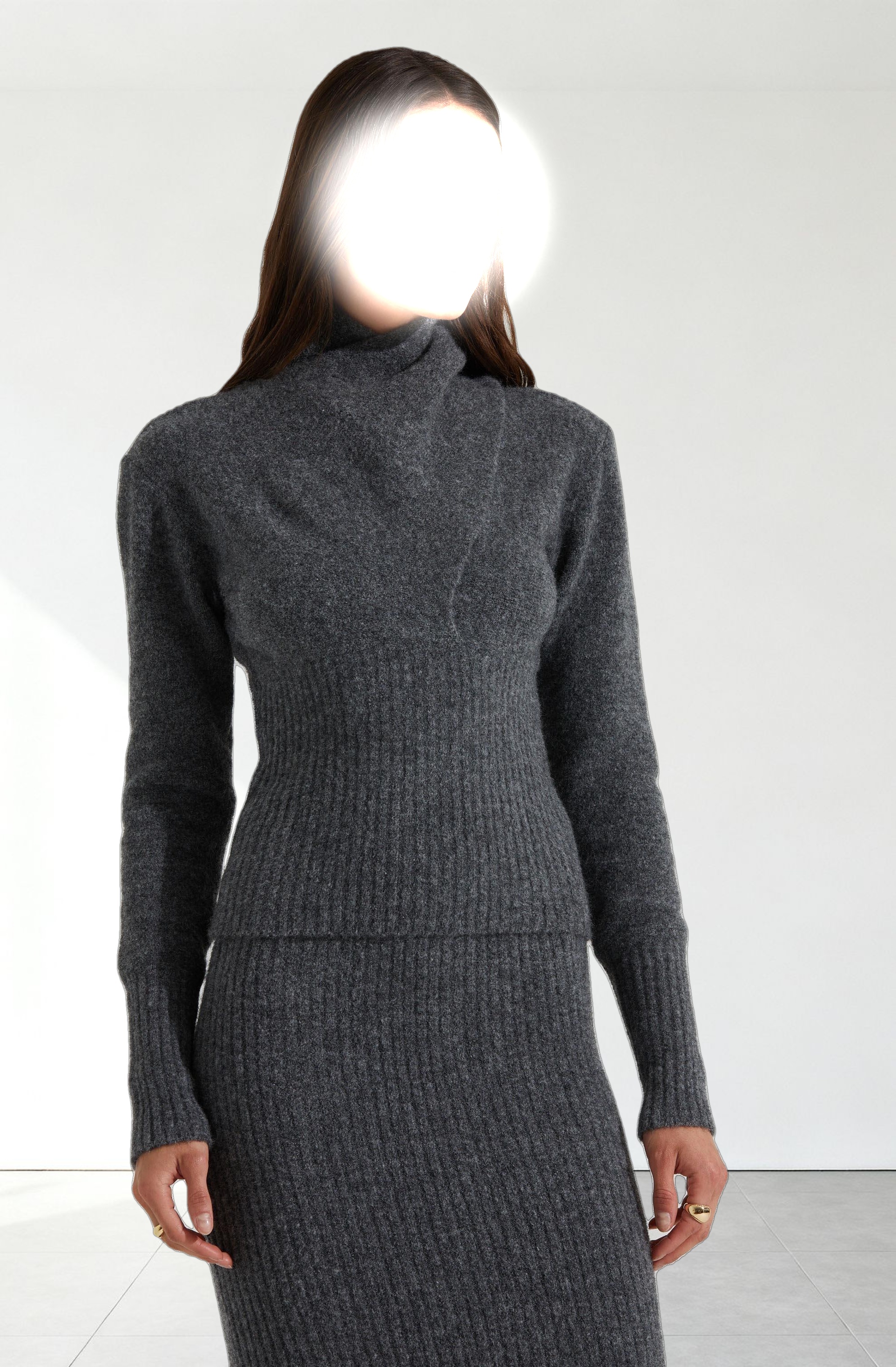 Neve High Neck Crossover Sweater