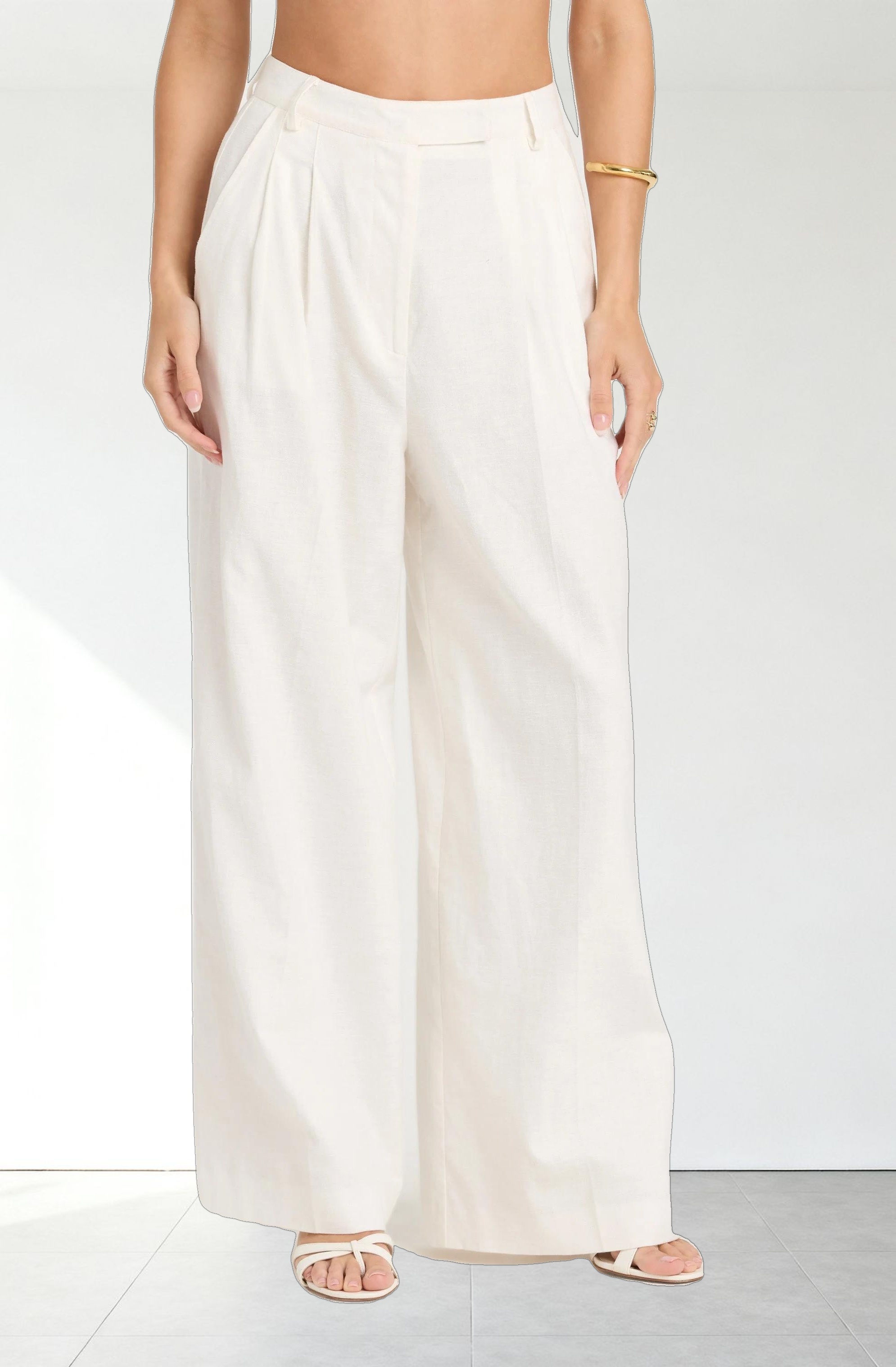 Milani Linen-Blend Trouser Pants