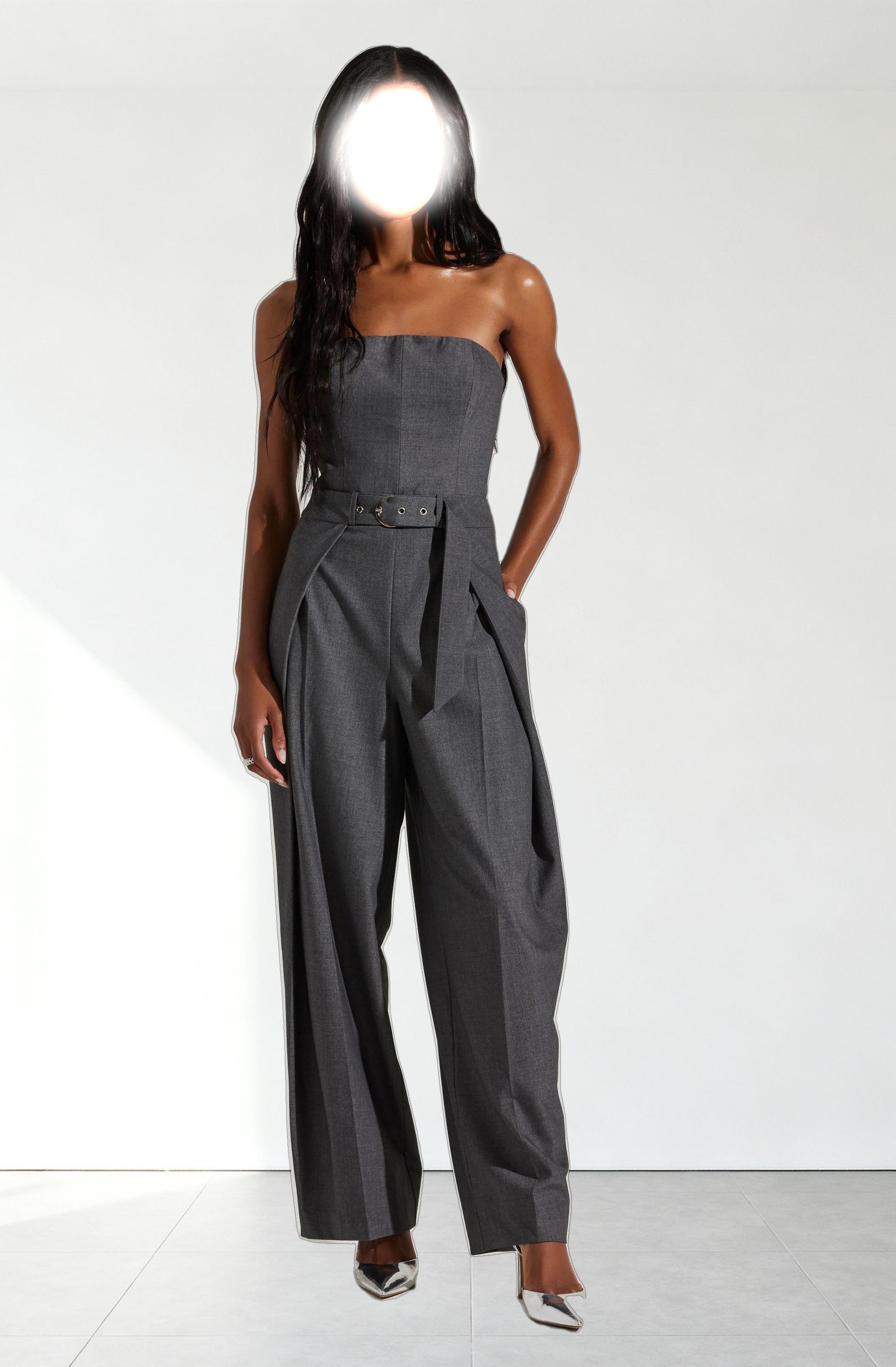 Bryony Tailored Pleat Belted Jumpsuit