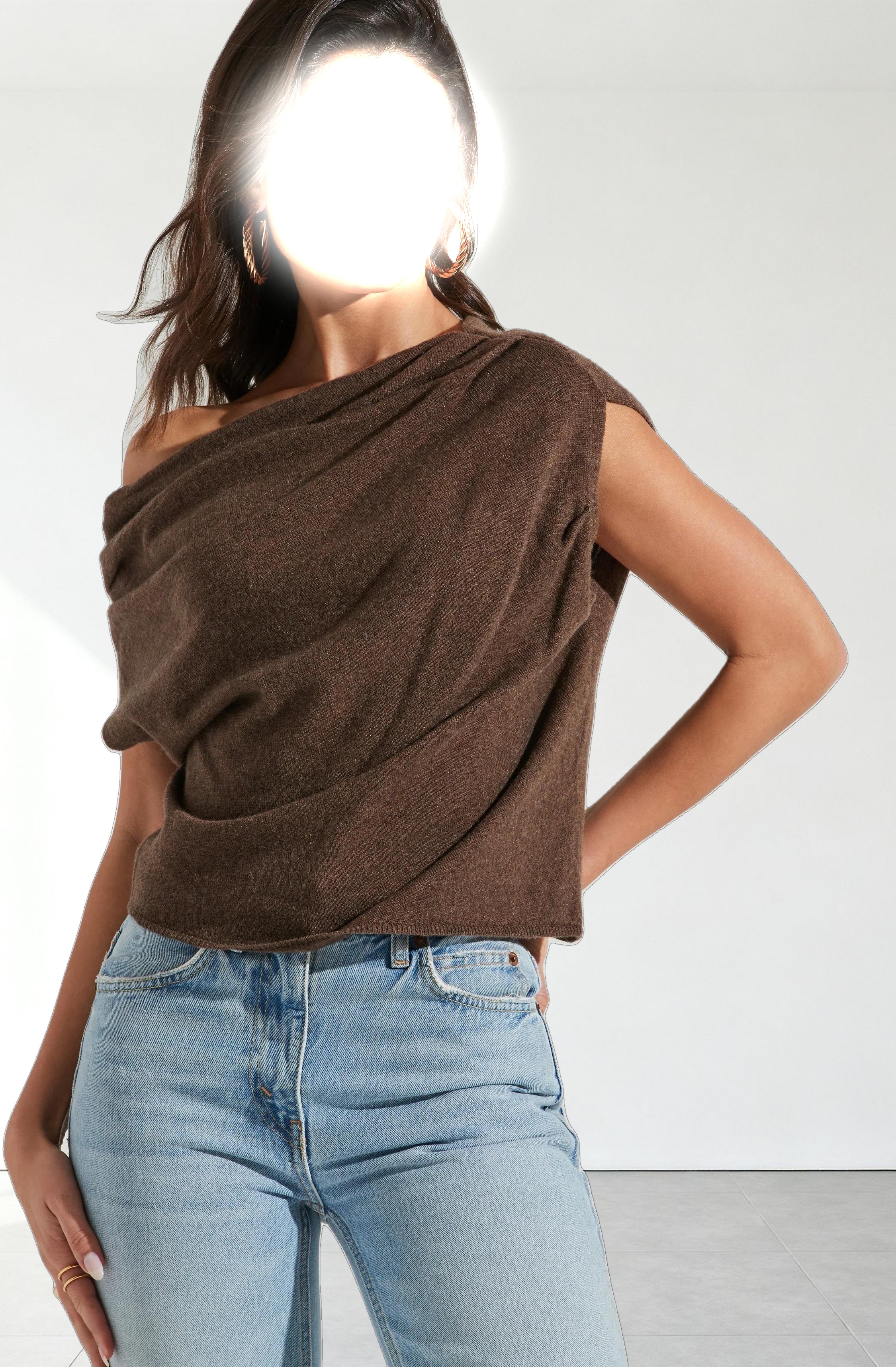 Devin Sleeveless One Shoulder Sweater