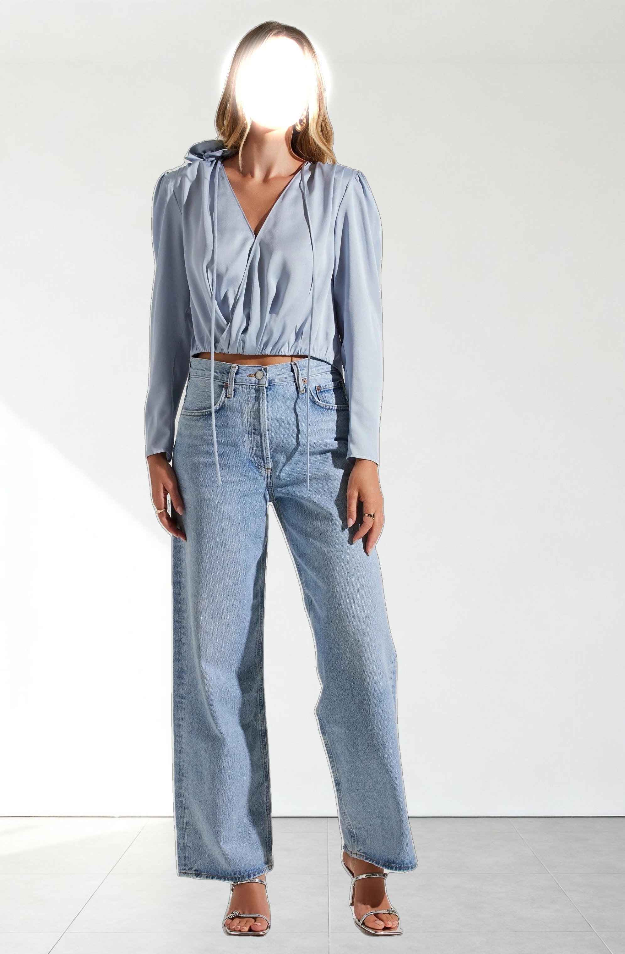 Lovisa Satin Long Sleeve Corsage Top