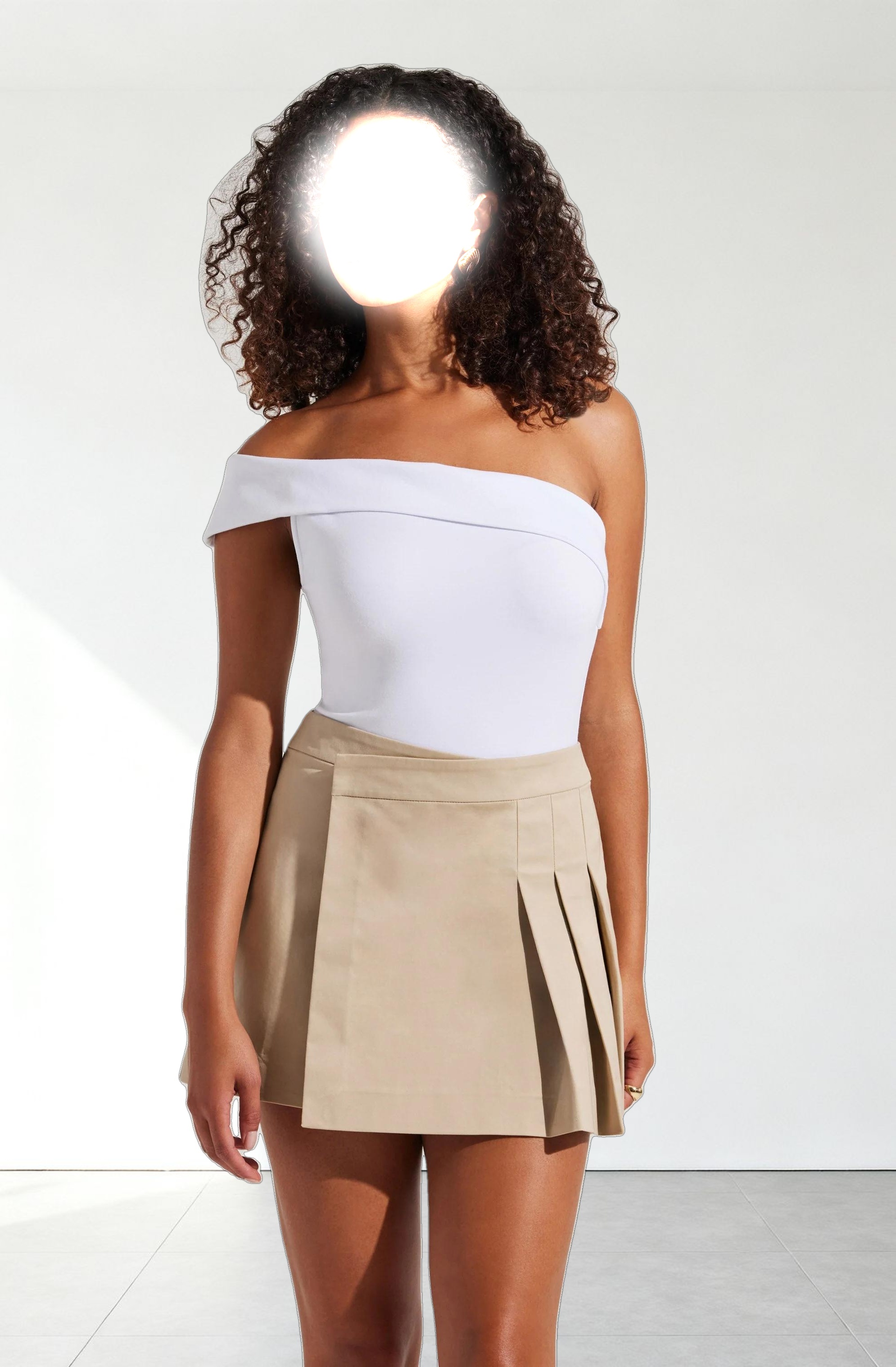 Chana Pleated Wrap Mini Skirt