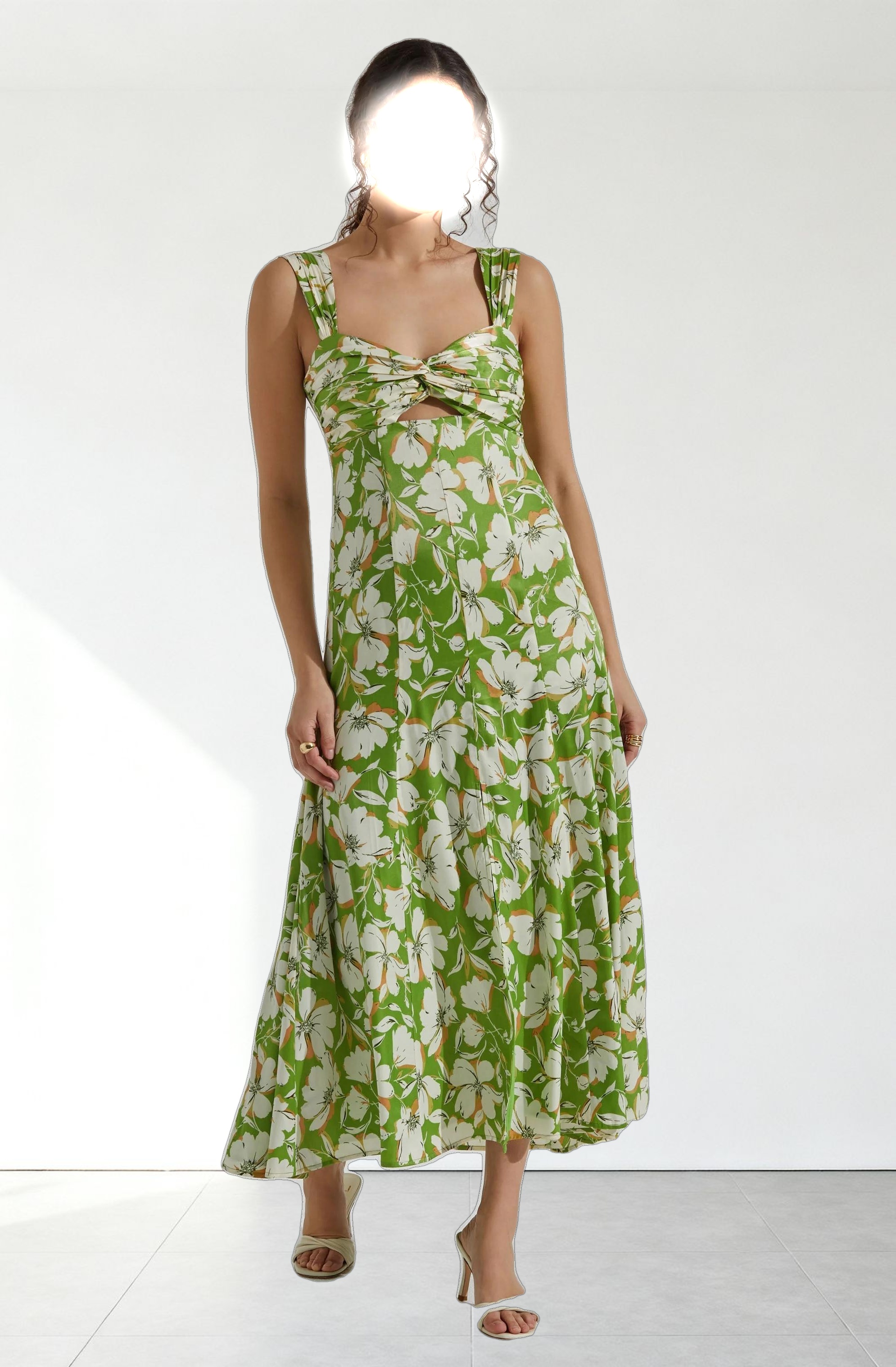 Twist Bust Midi Dress