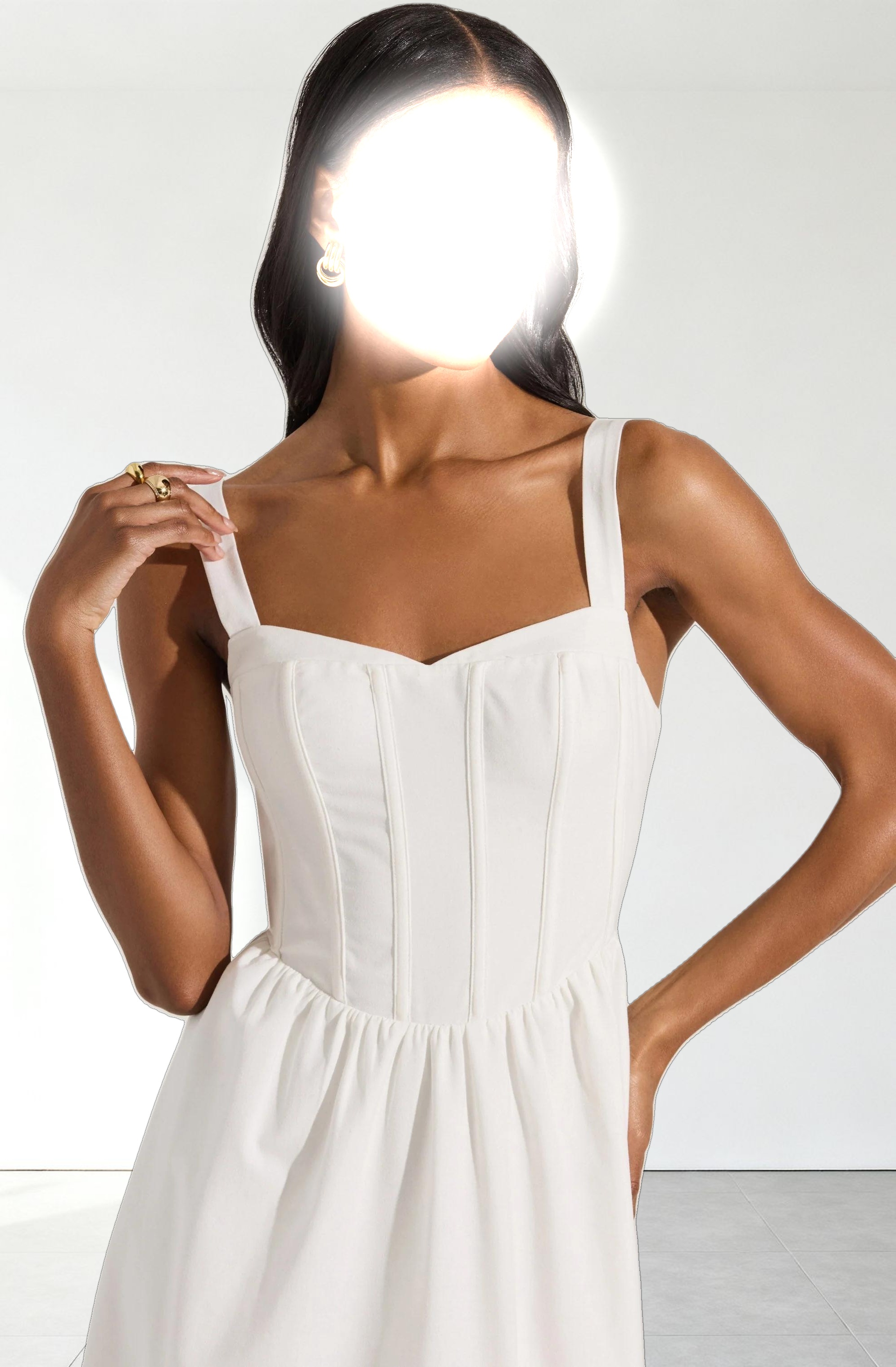 Sweetheart Corset Linen Dress