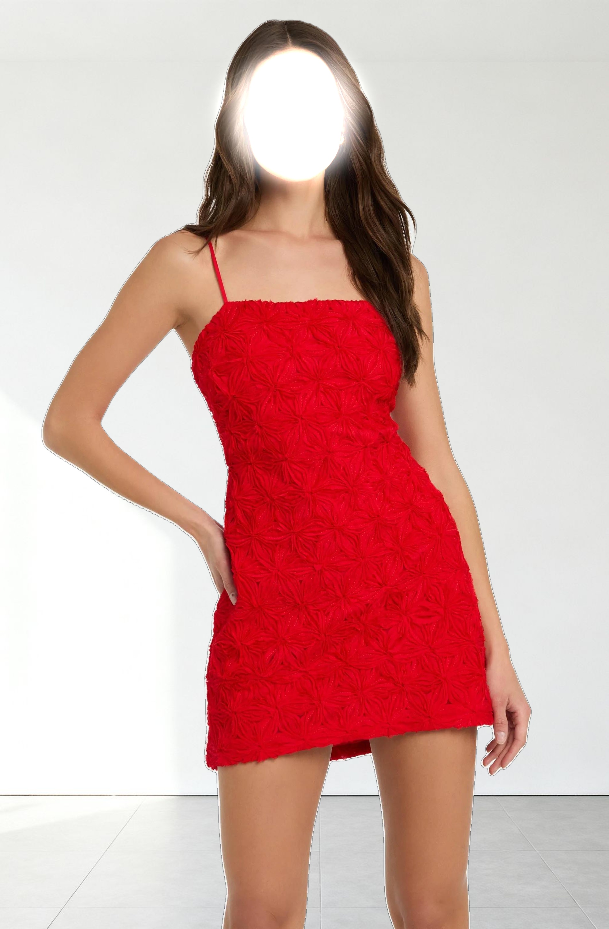 3D Floral Mini Dress