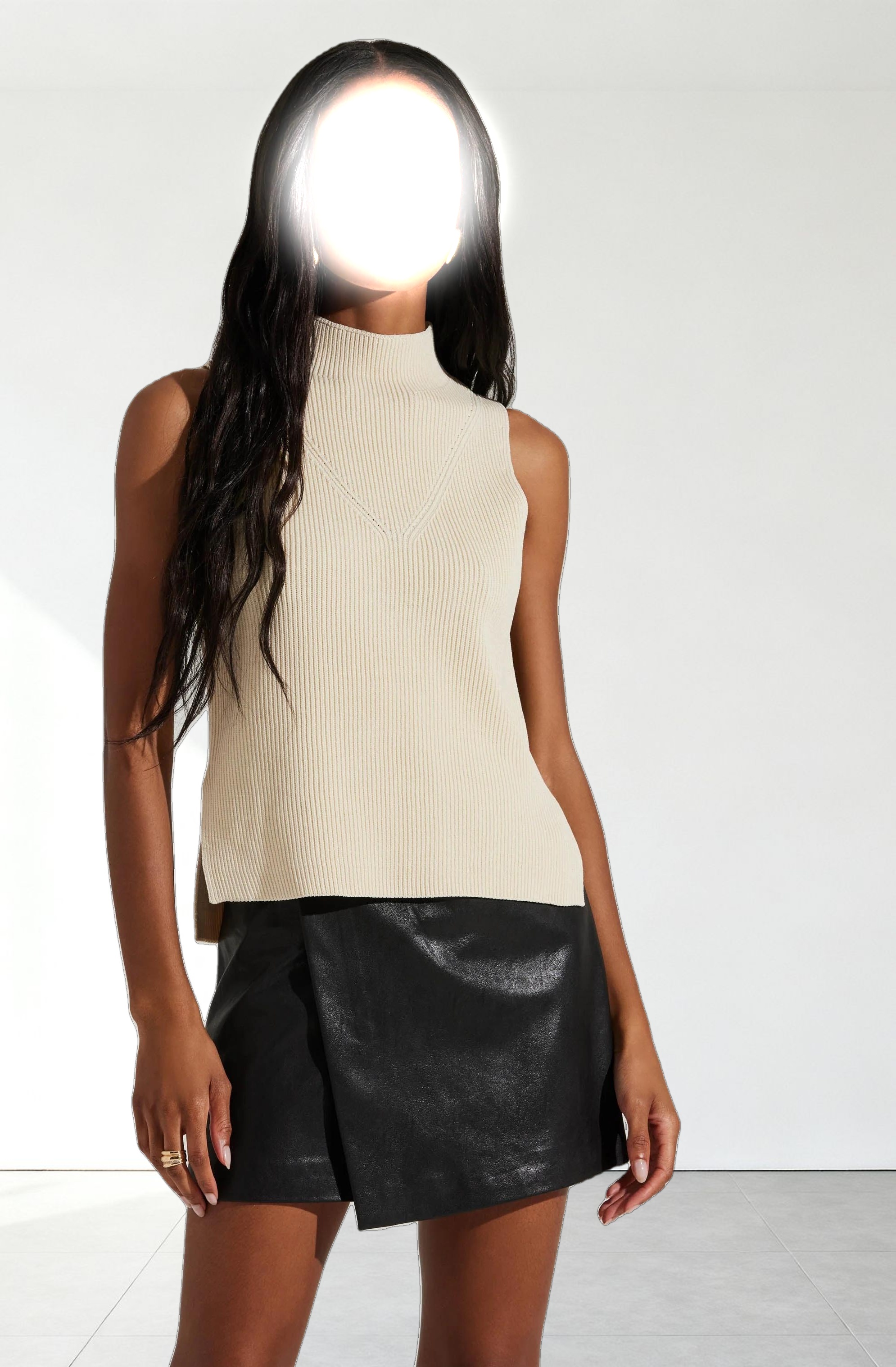 Zea Mock Neck Sleeveless Sweater