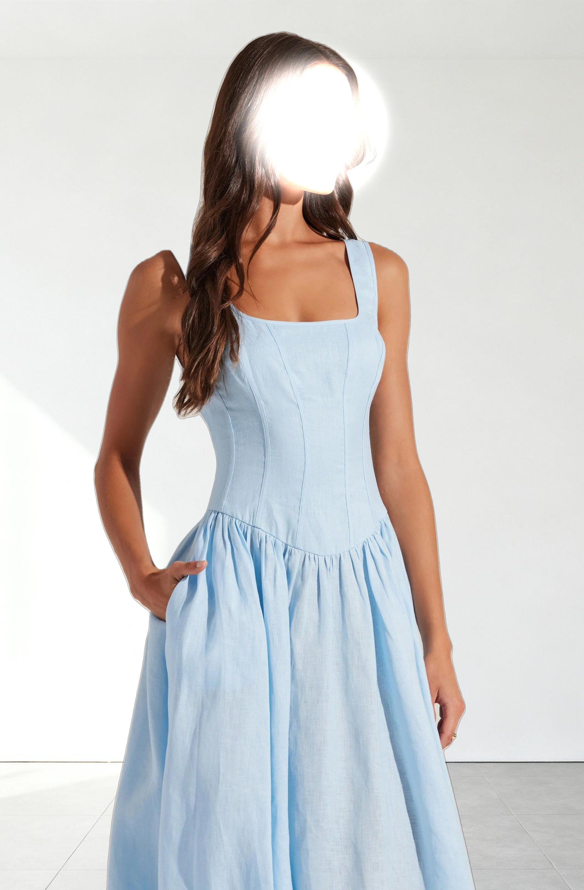 Thierry Linen Midi Dress