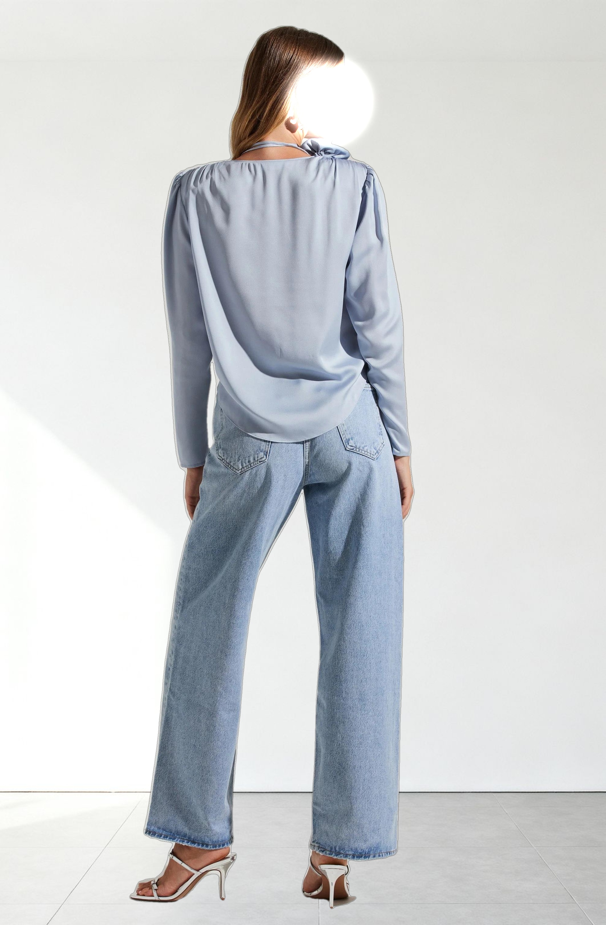 Lovisa Satin Long Sleeve Corsage Top