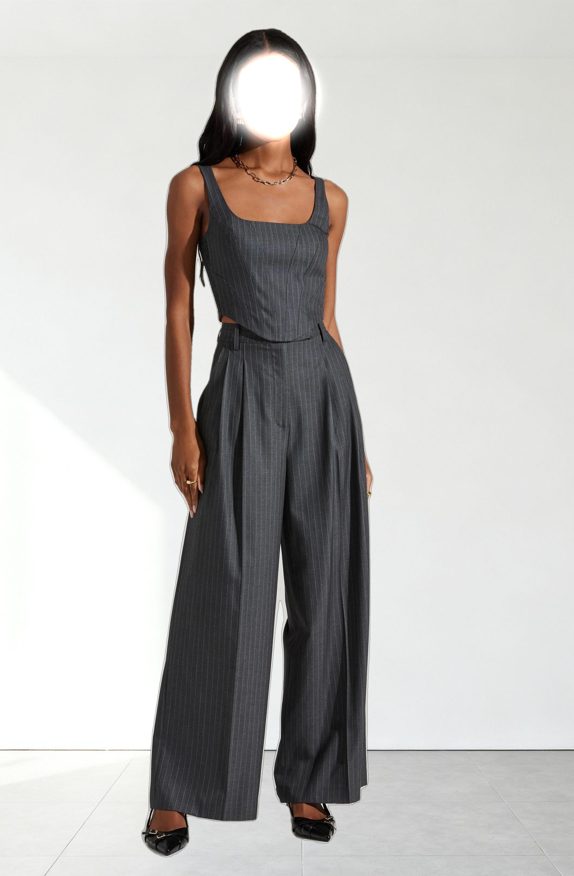Milani Pinstripe Wide Leg Pants
