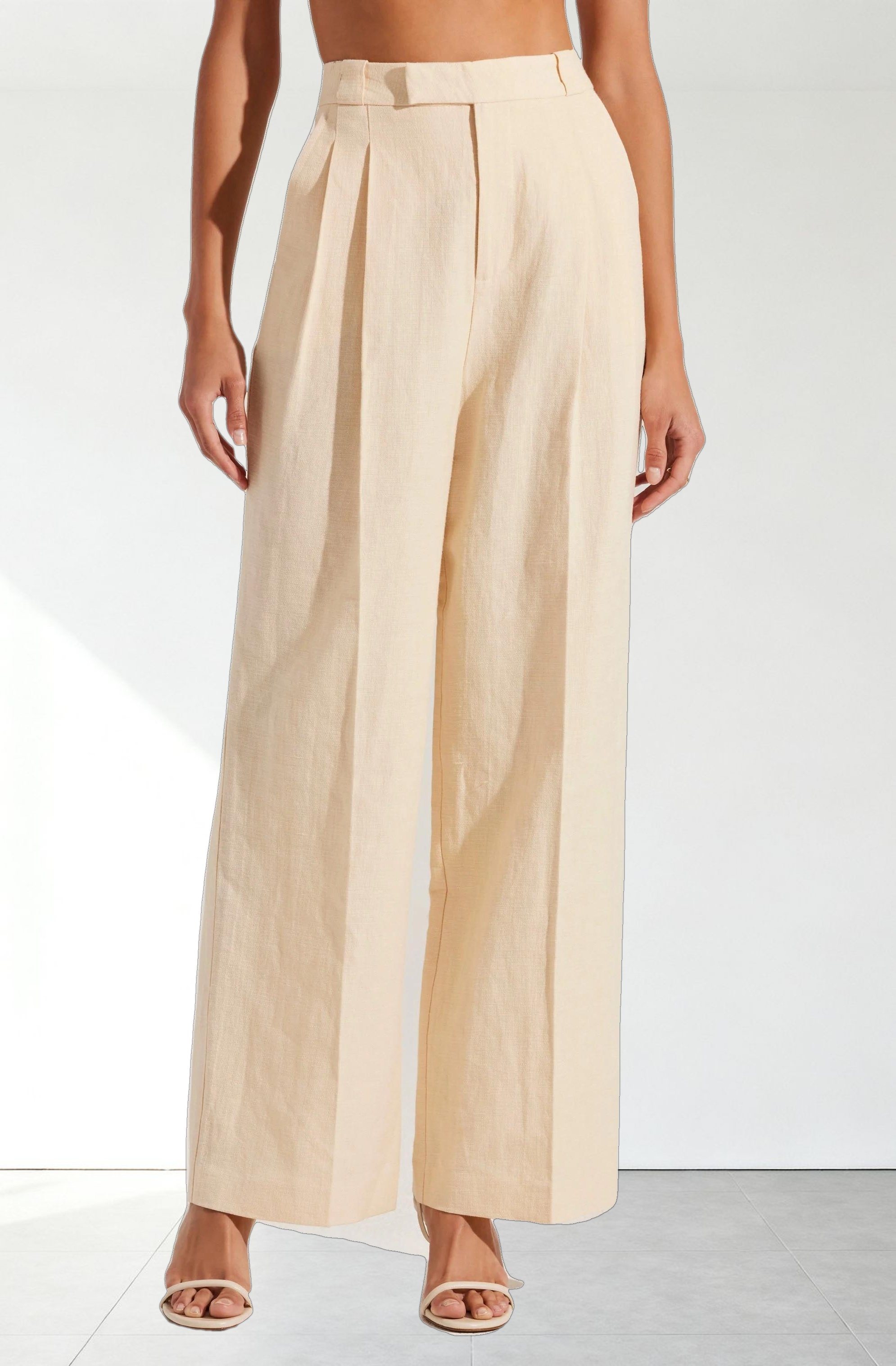 Bryony Linen Blend Pleated Pants