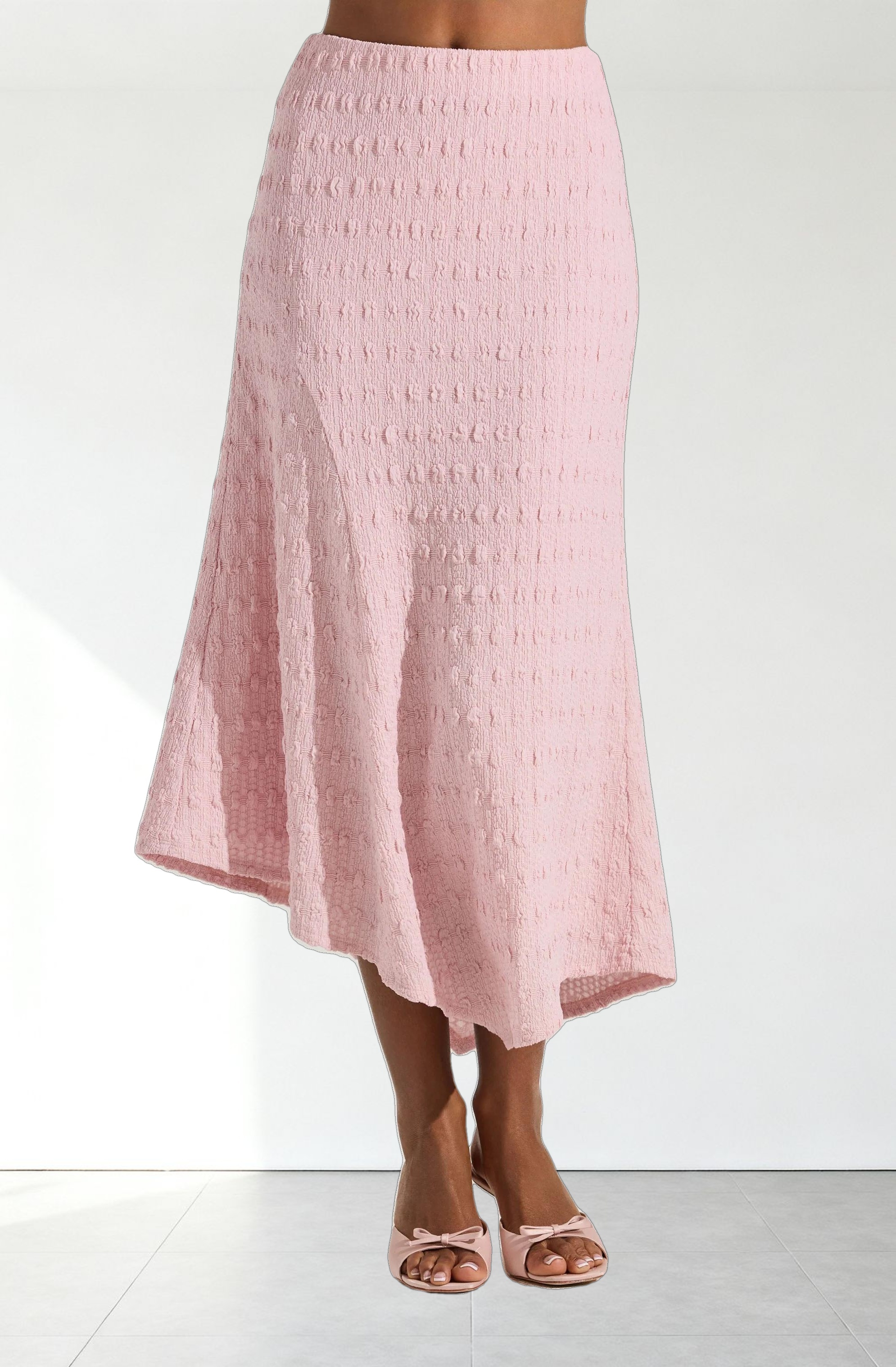 Textured Asymmetric Knit Skirt
