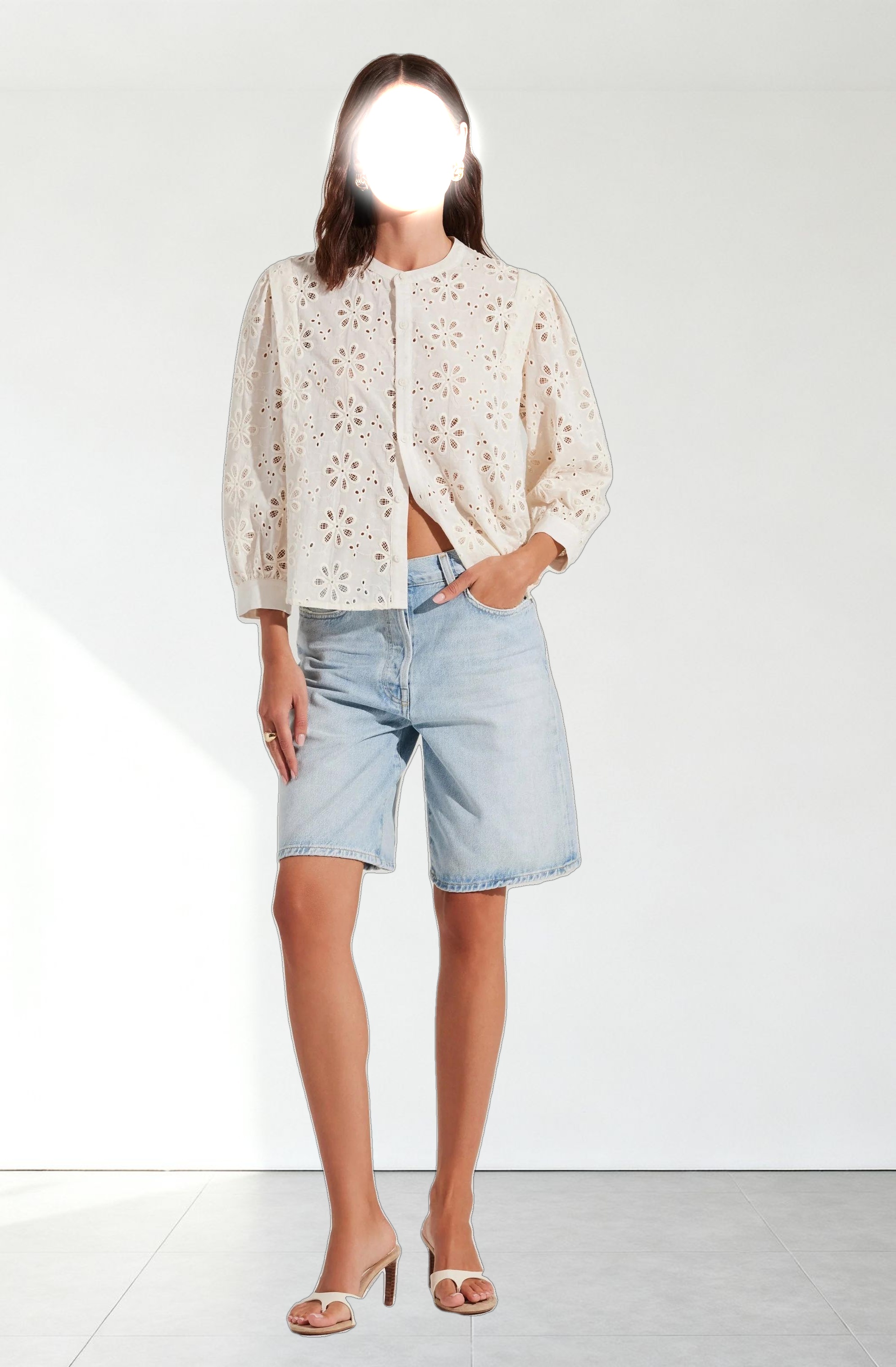Savanna Eyelet Button Up Top