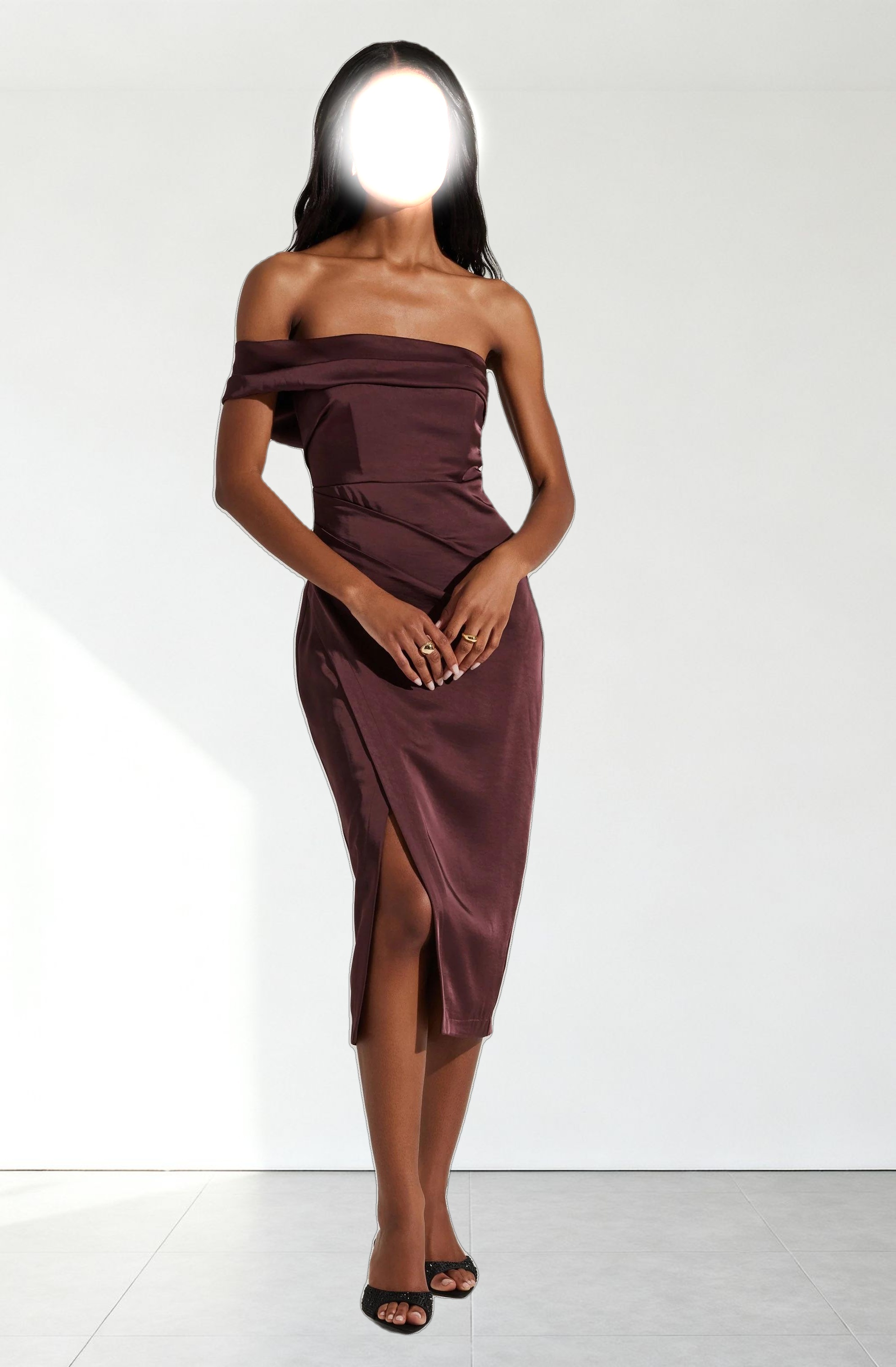 Gwyneria Off Shoulder Midi Dress