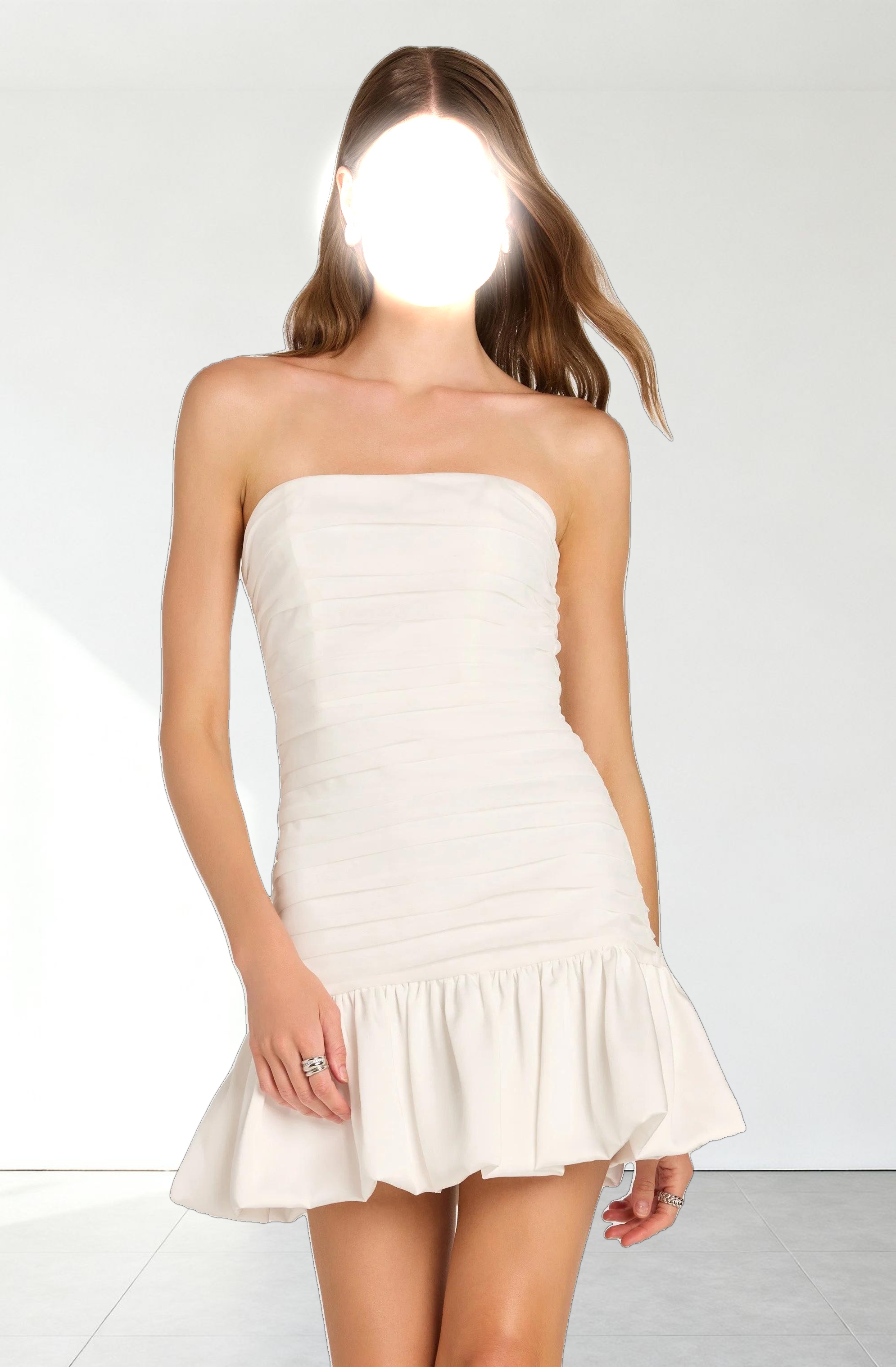 Strapless Ruched Mini Dress