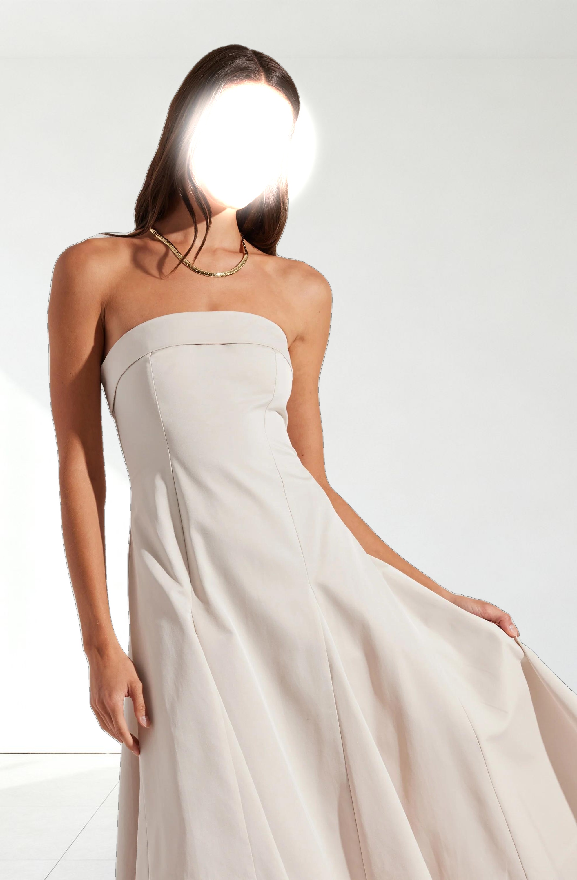 Ayeri Strapless Midi Dress