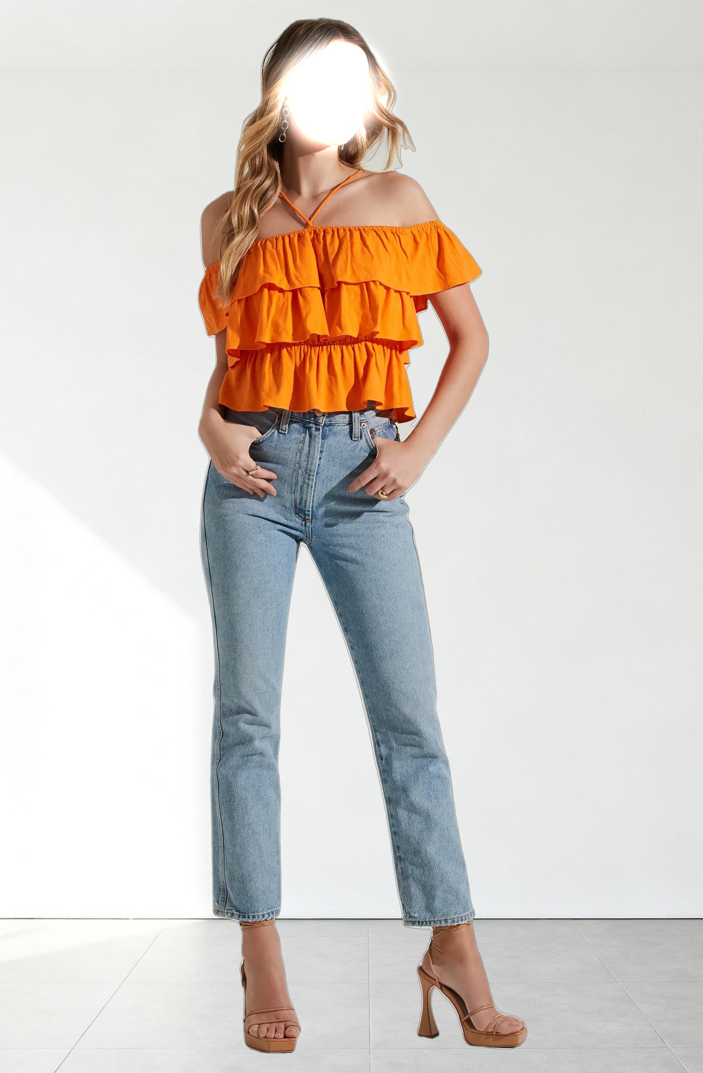 Halter Tiered Ruffle Top