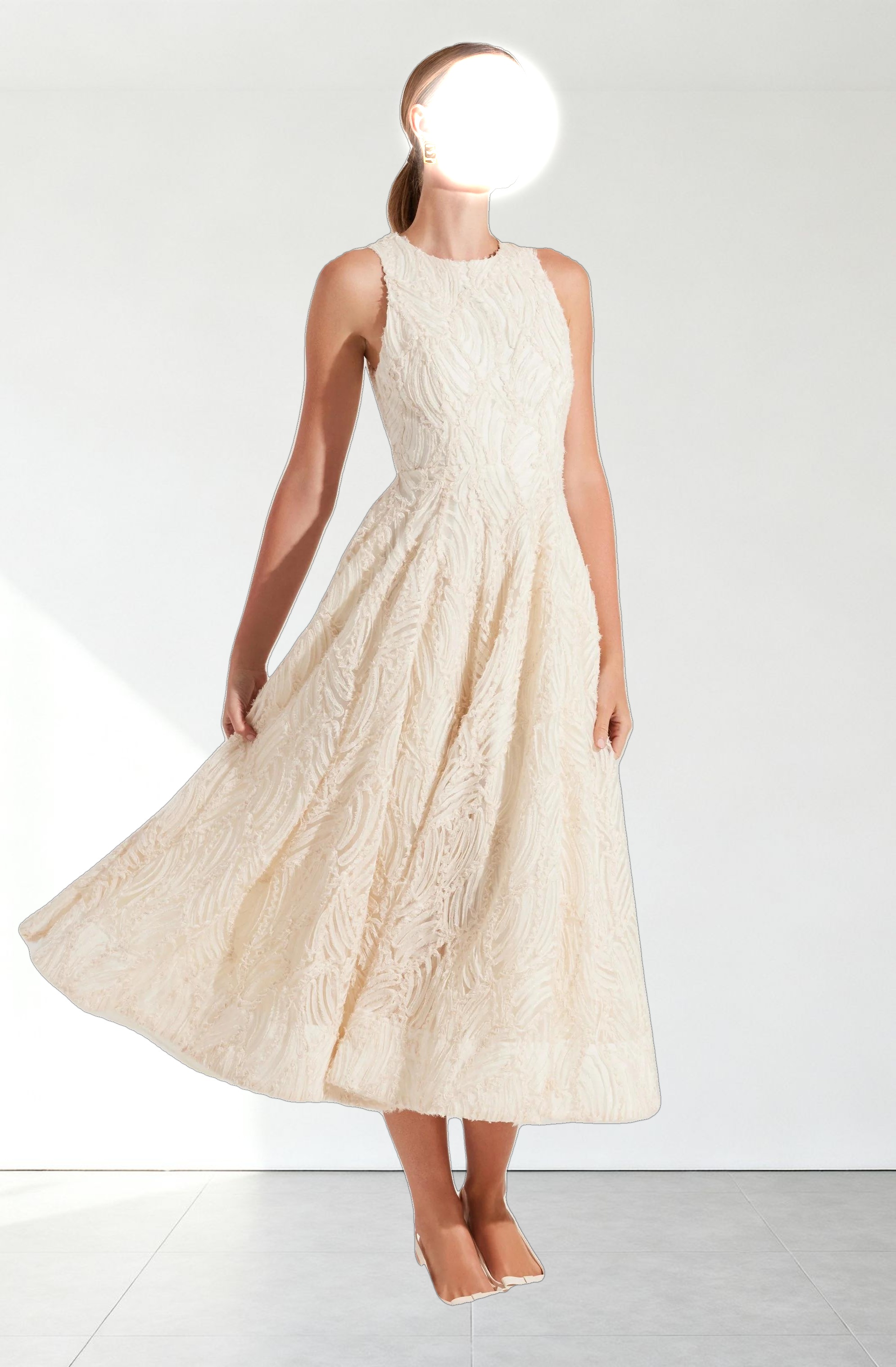 Lillemor 3D Textured Midi Dress