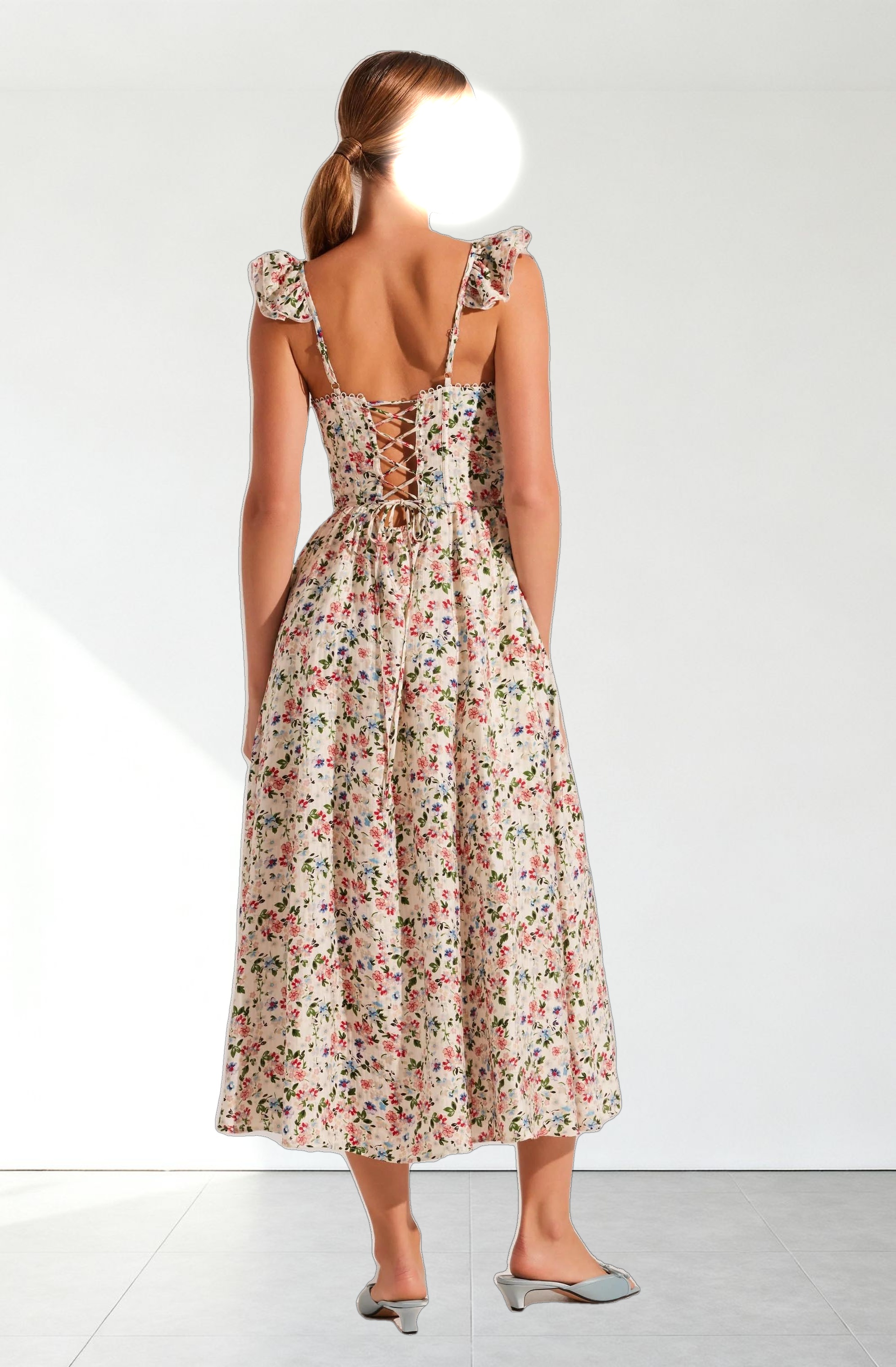 Wedelia Floral Bustier Midi Dress