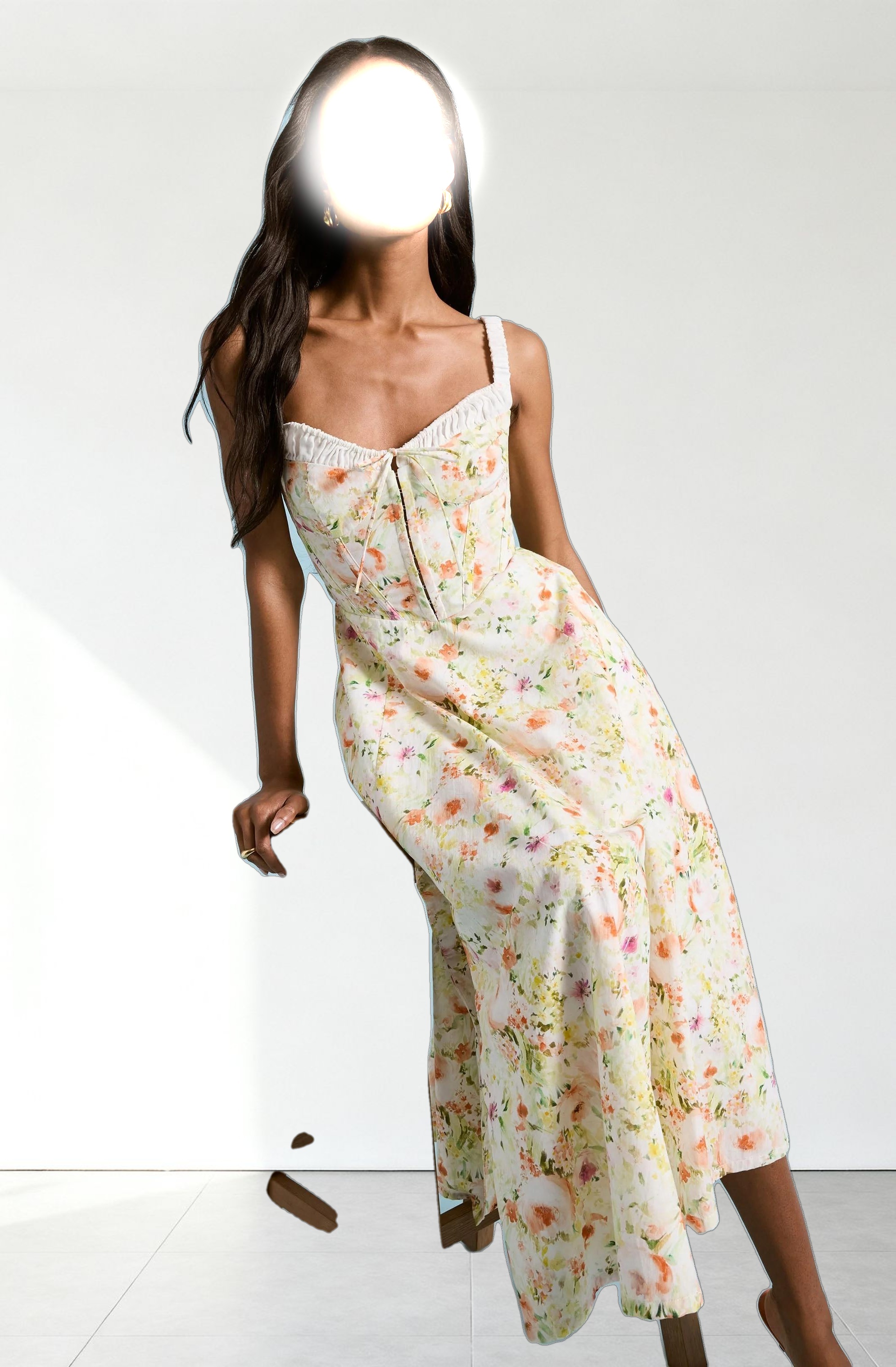 Julietta Floral Corset Midi Dress