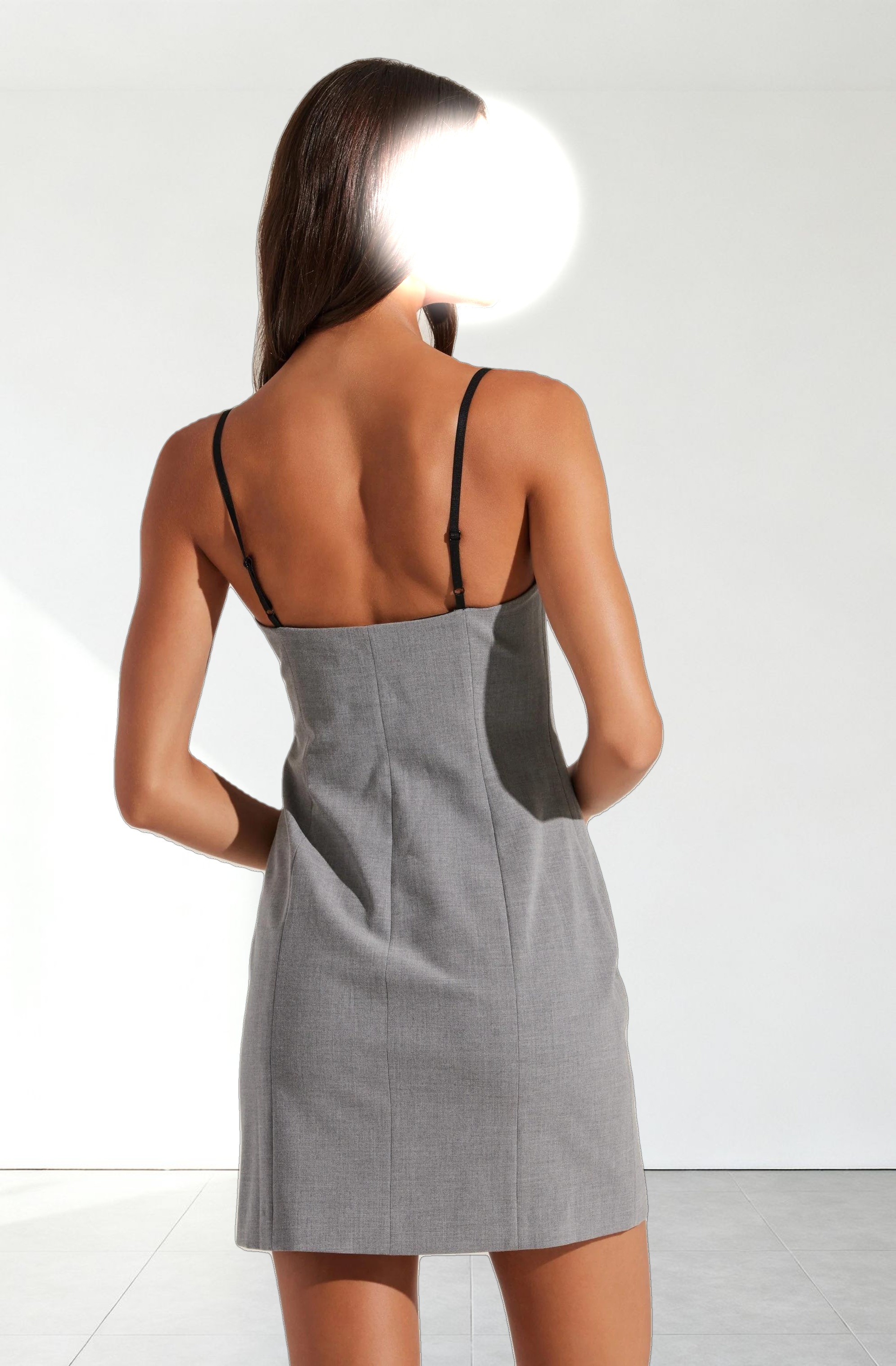 Tailored Lace Trim Mini Dress