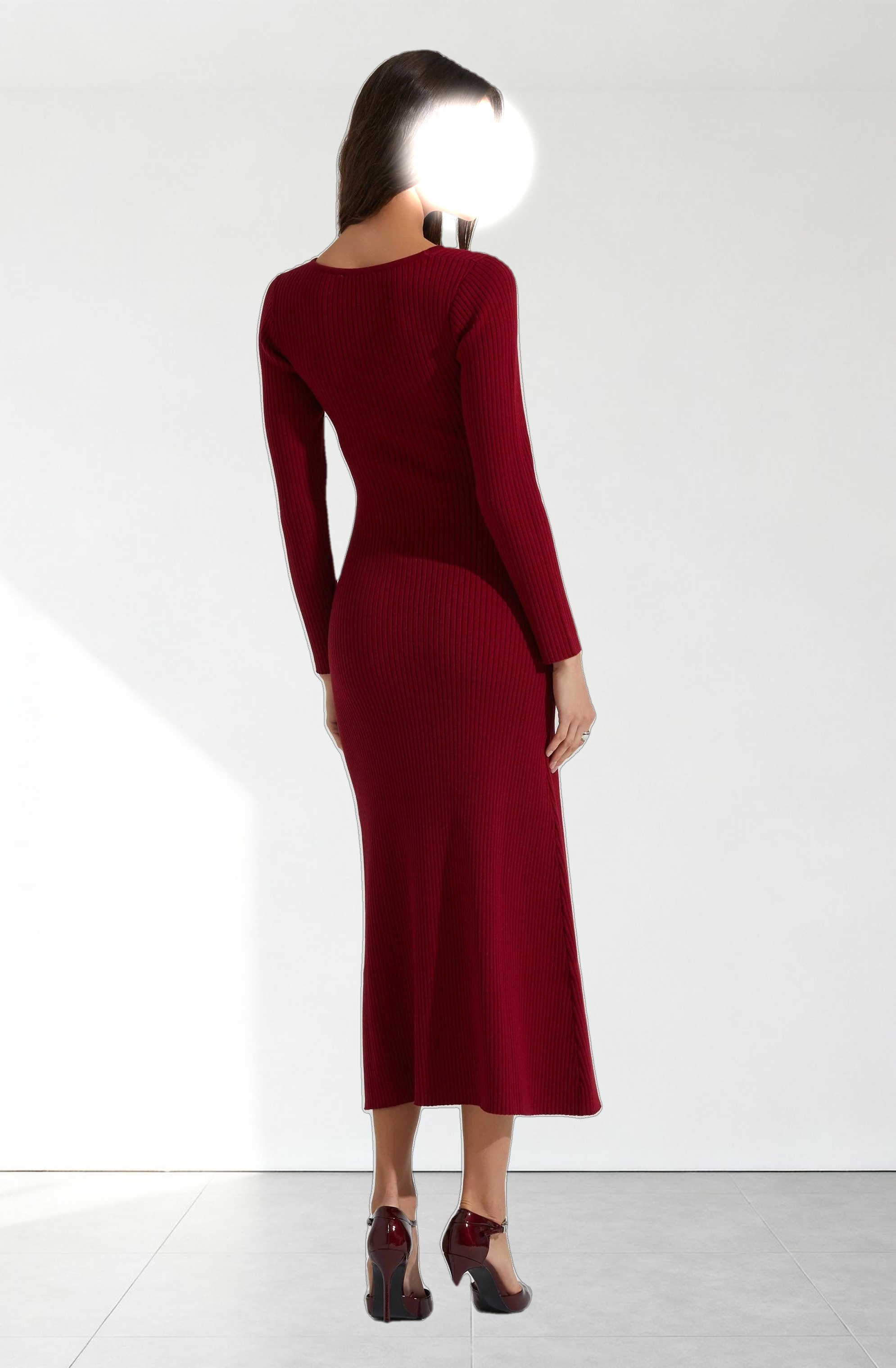 Kylie Ribbed Midi Sweater Dress