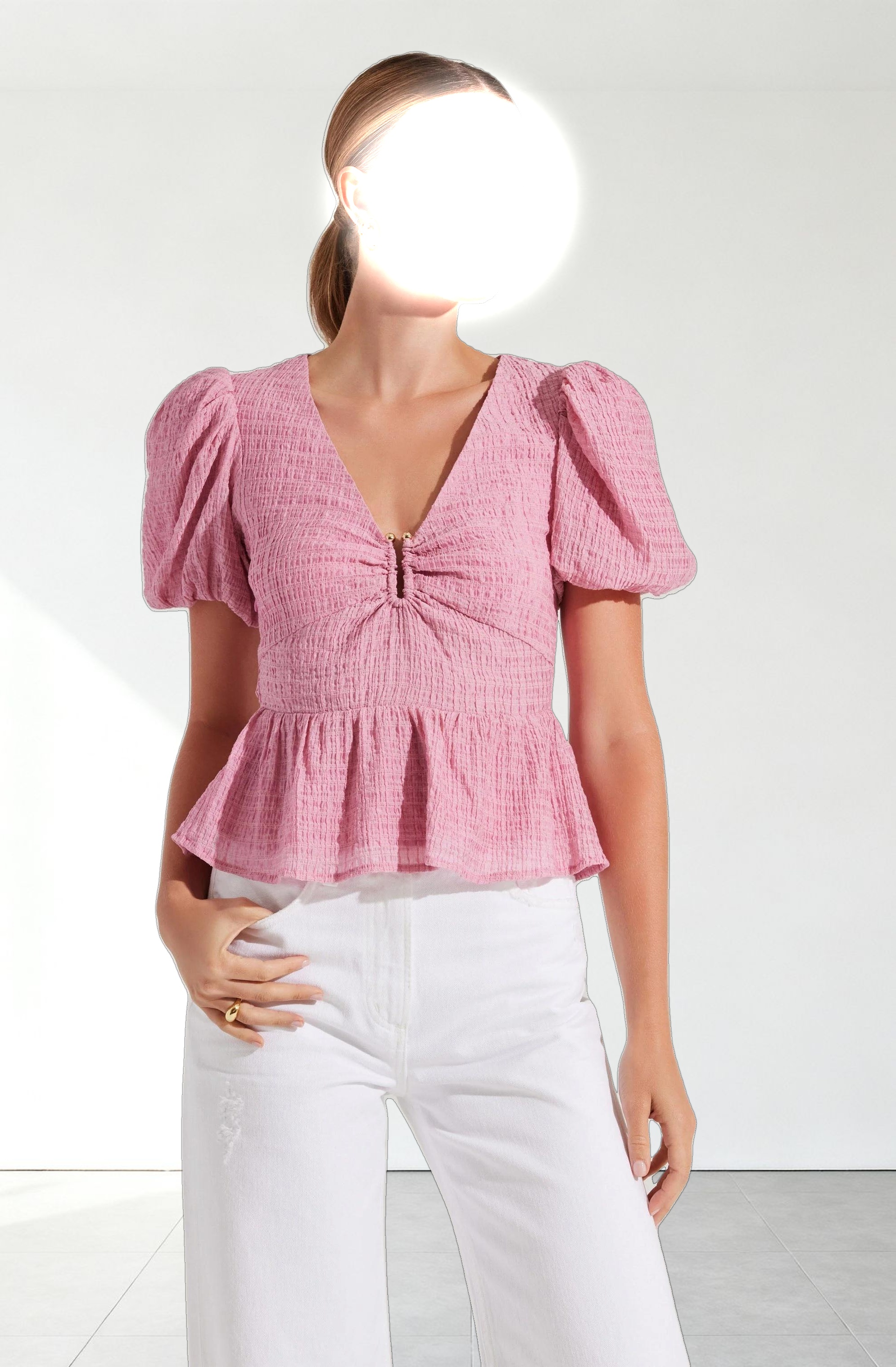 Mylah Puff Sleeve Peplum Top