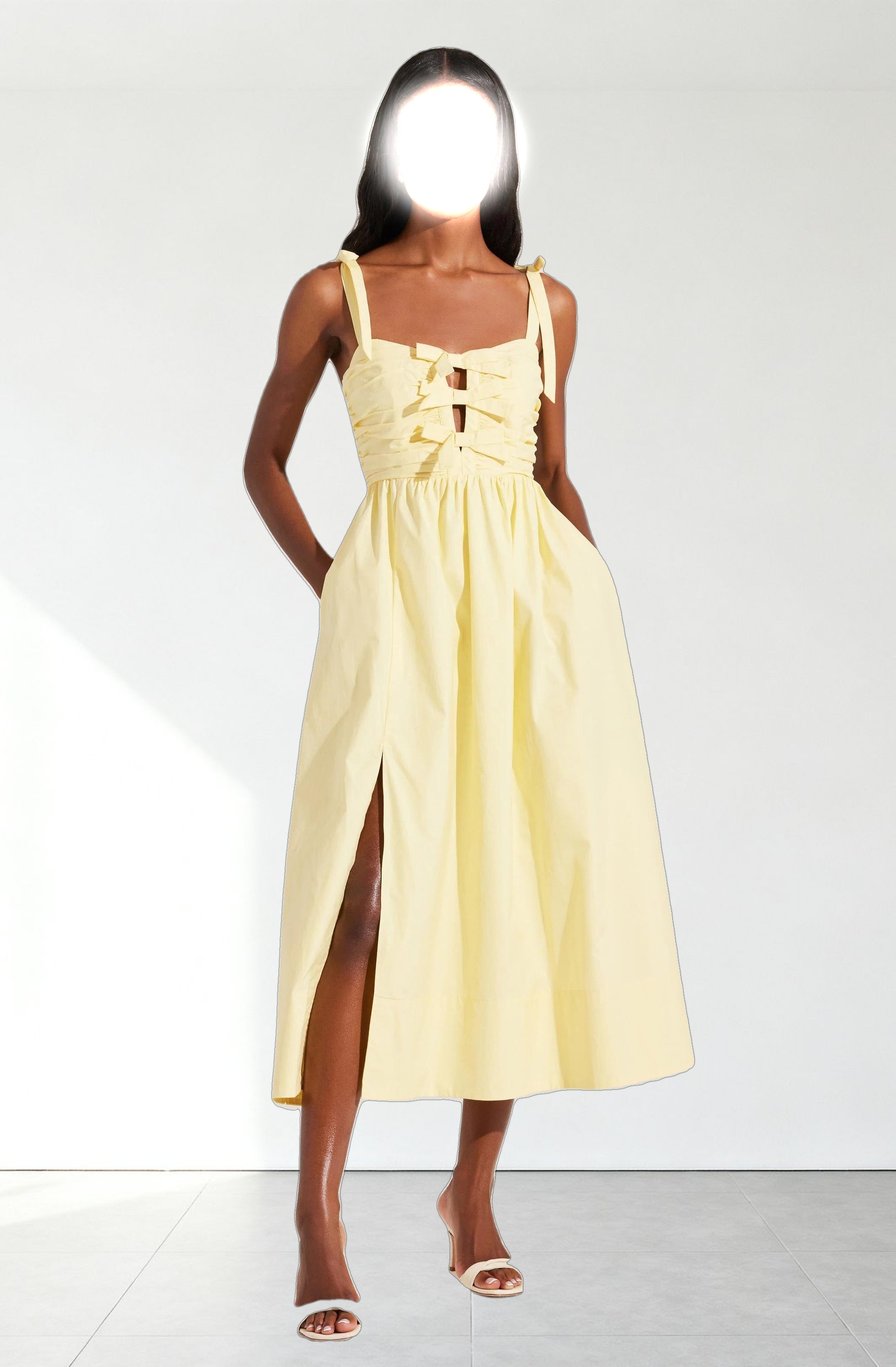 Helia Bow Front Midi Dress