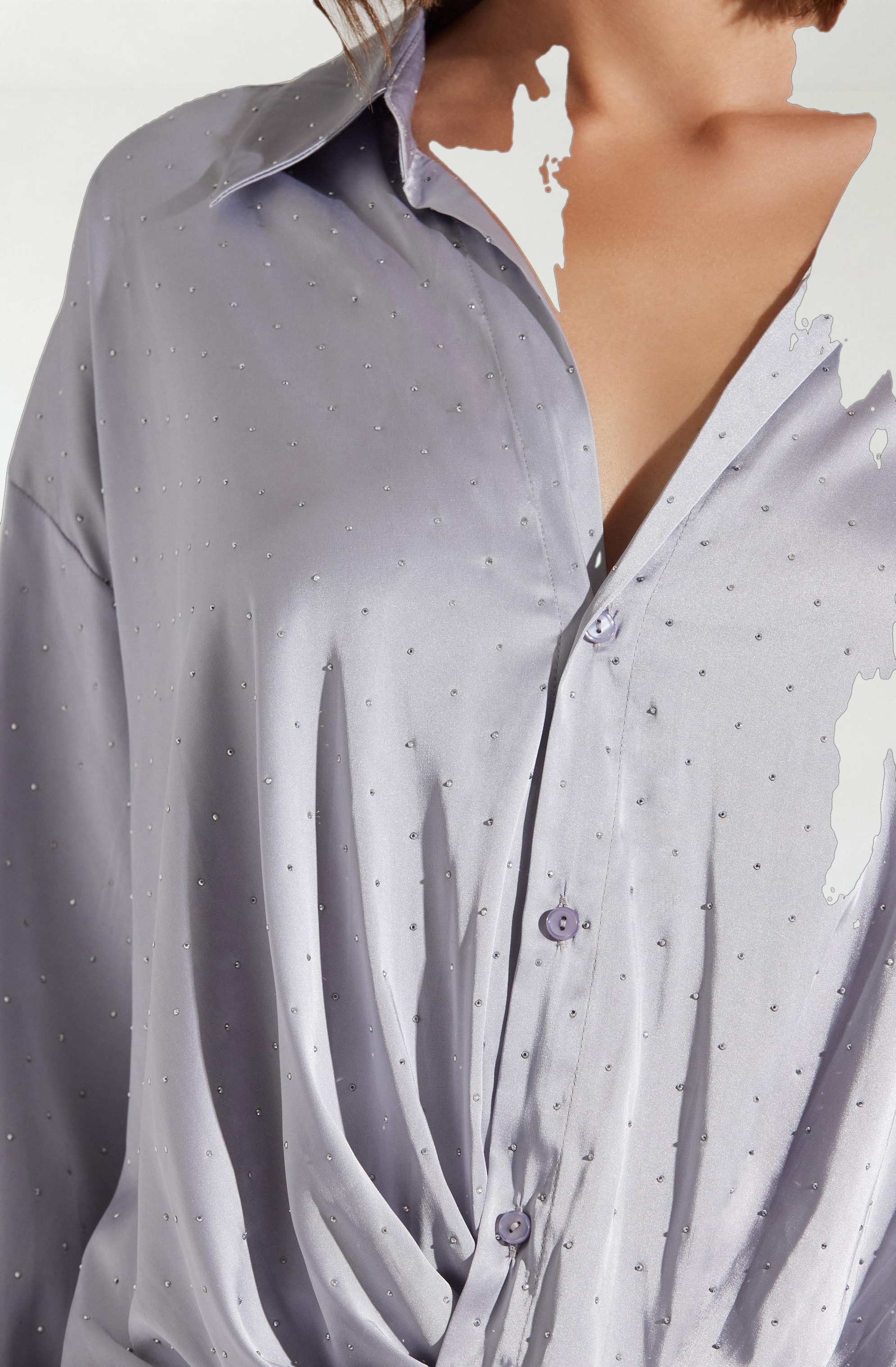 Sebio Satin Rhinestone Top