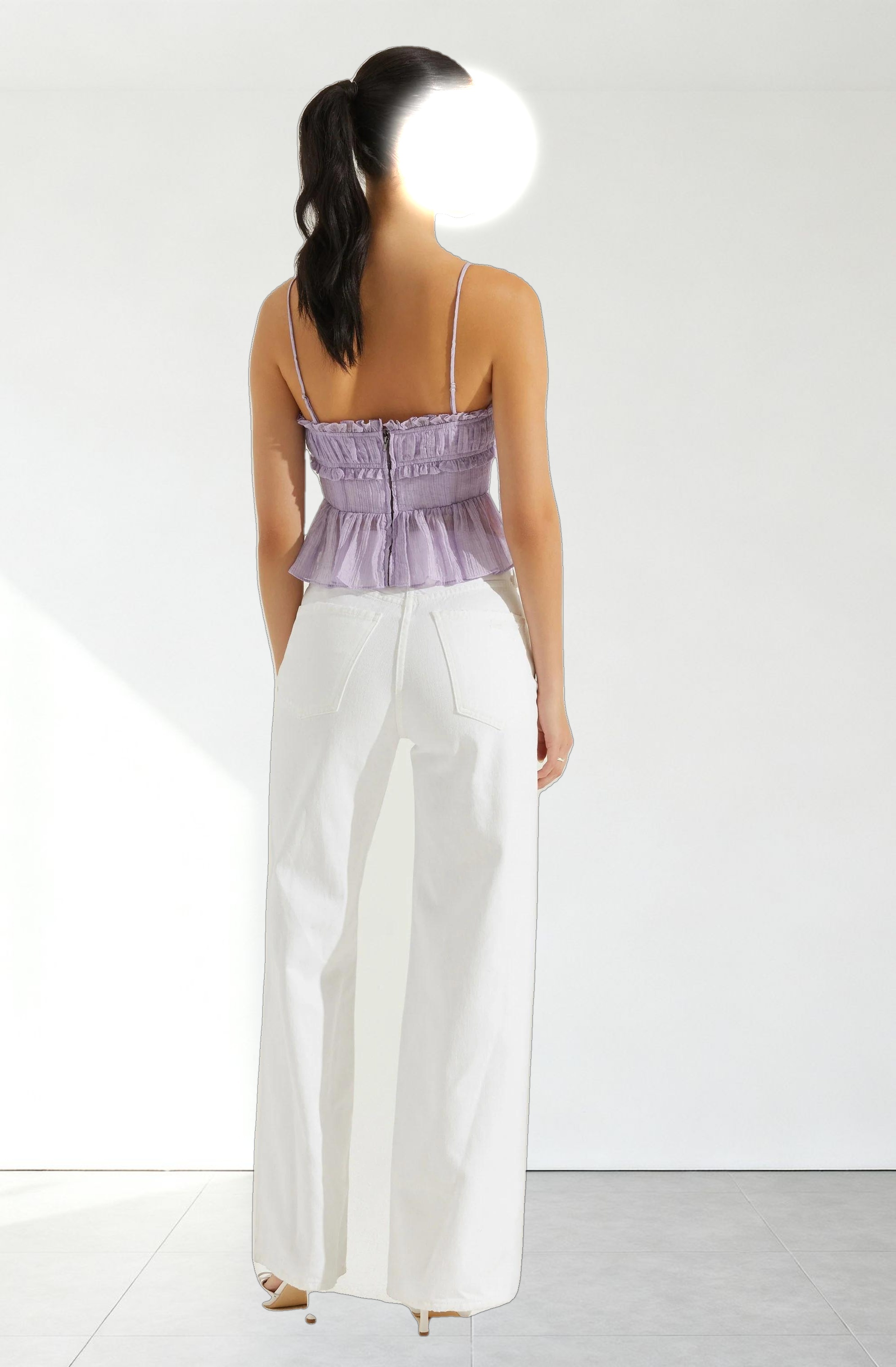 Sylvan Shirred Peplum Top