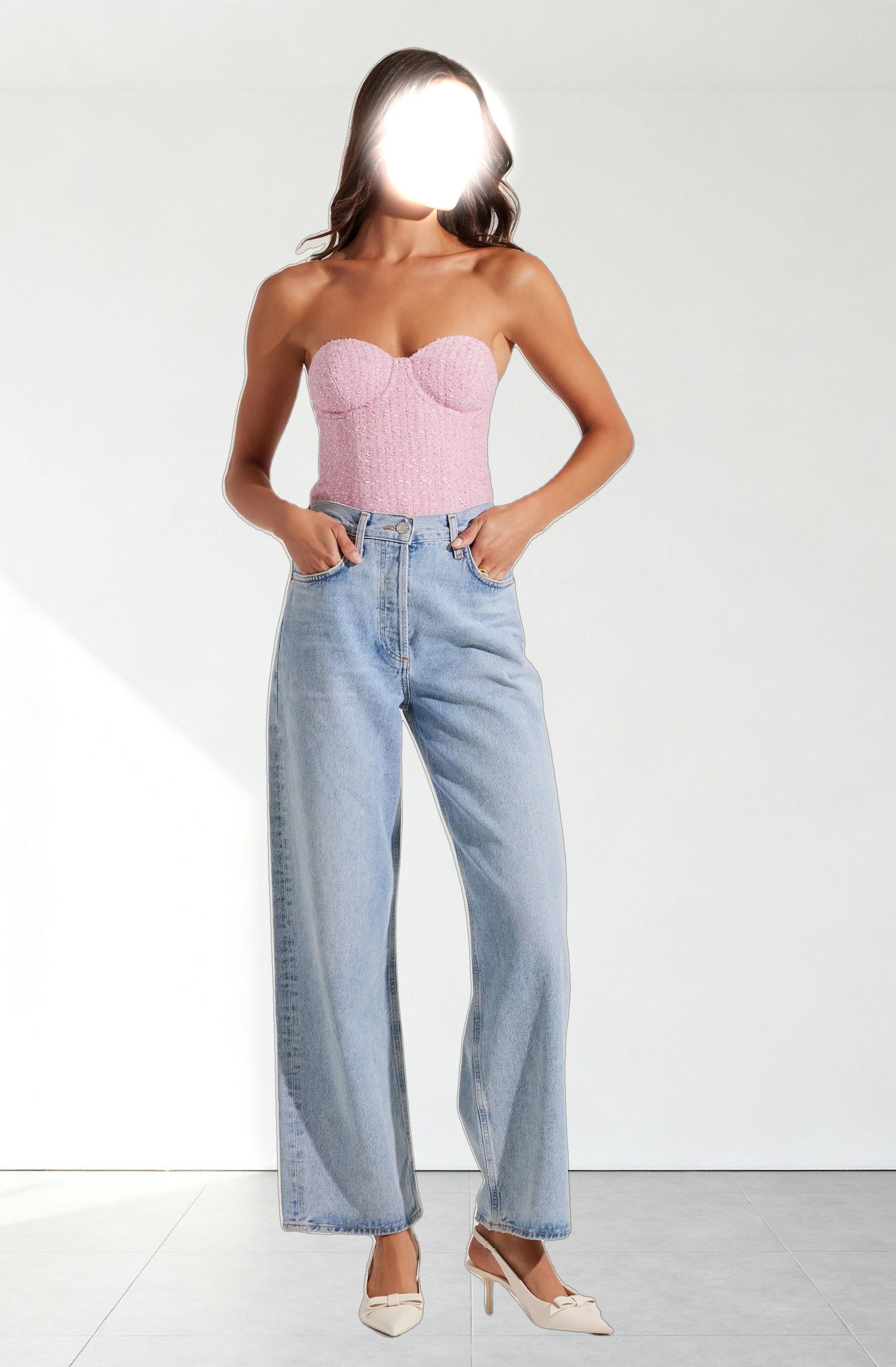 Indie Strapless Tweed Bustier Top