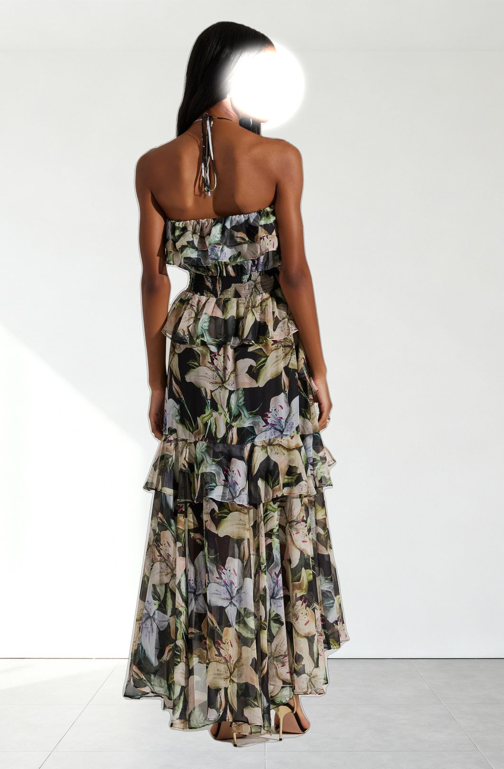 Elena Floral Halter Maxi Dress