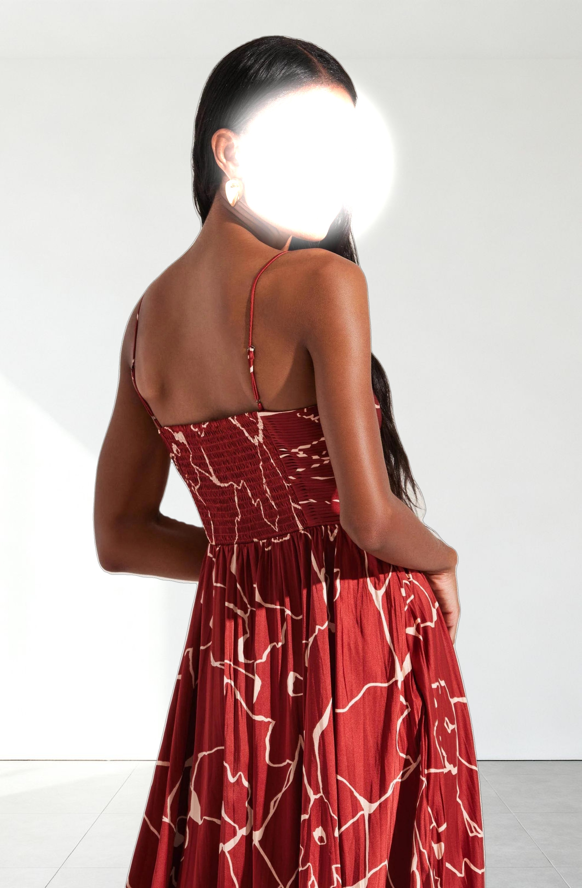 Maeve Printed Pleated Midi Dress