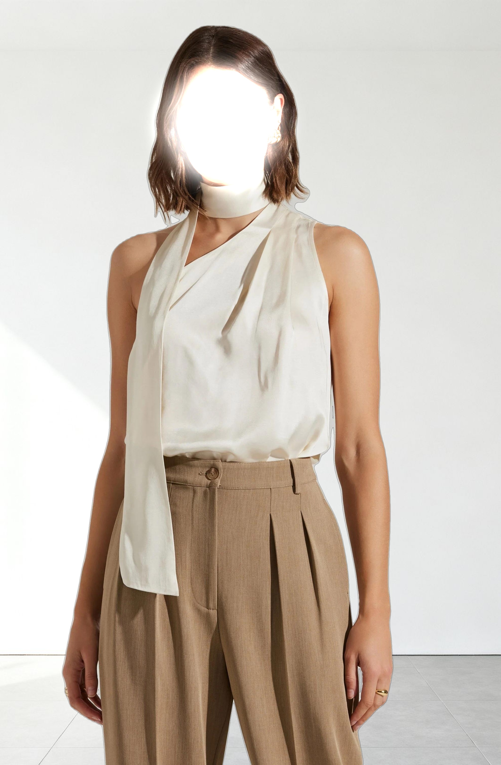 Partia Scarf Detail Asymmetric Top