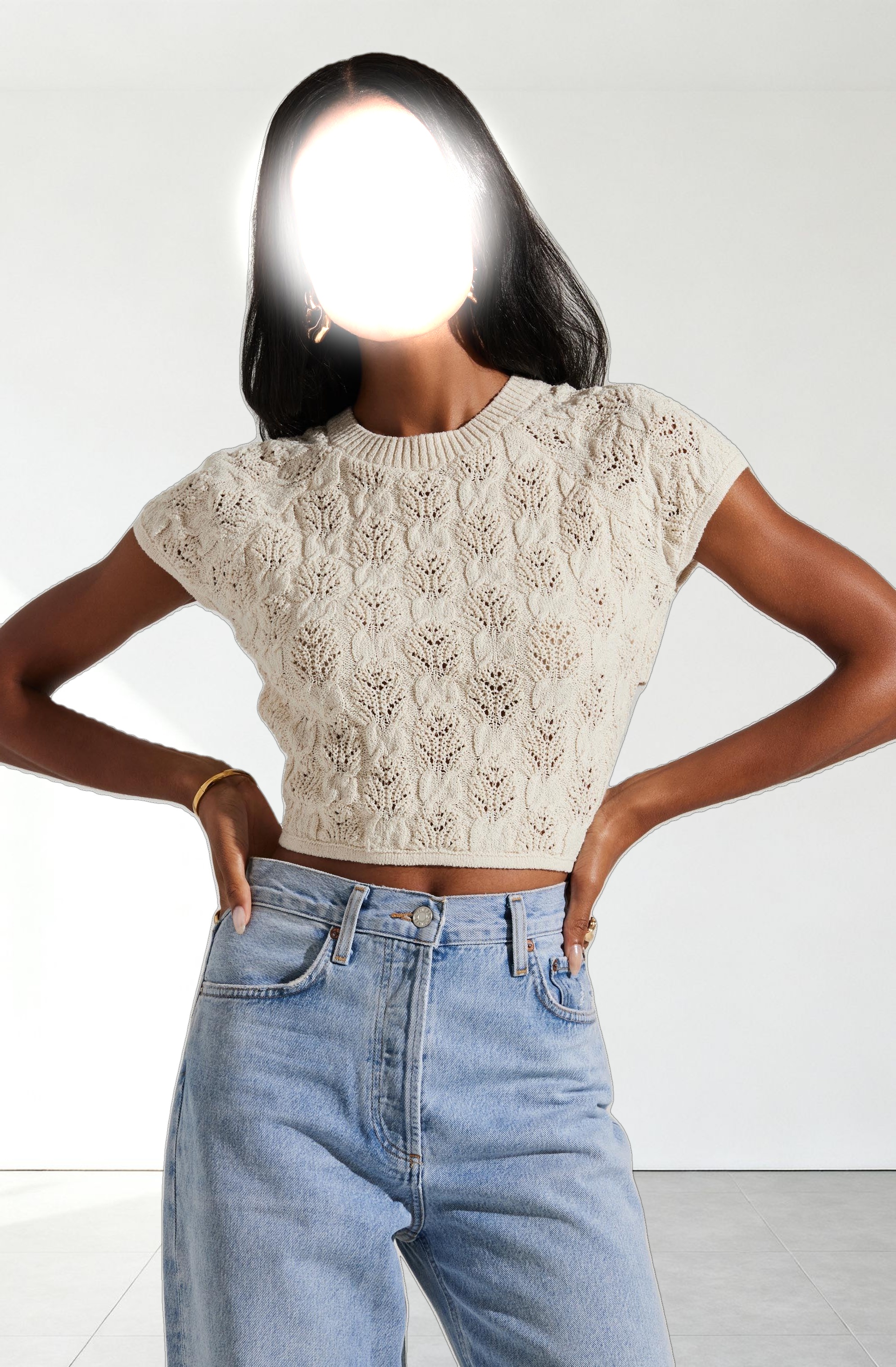 Alda Cropped Sweater Top