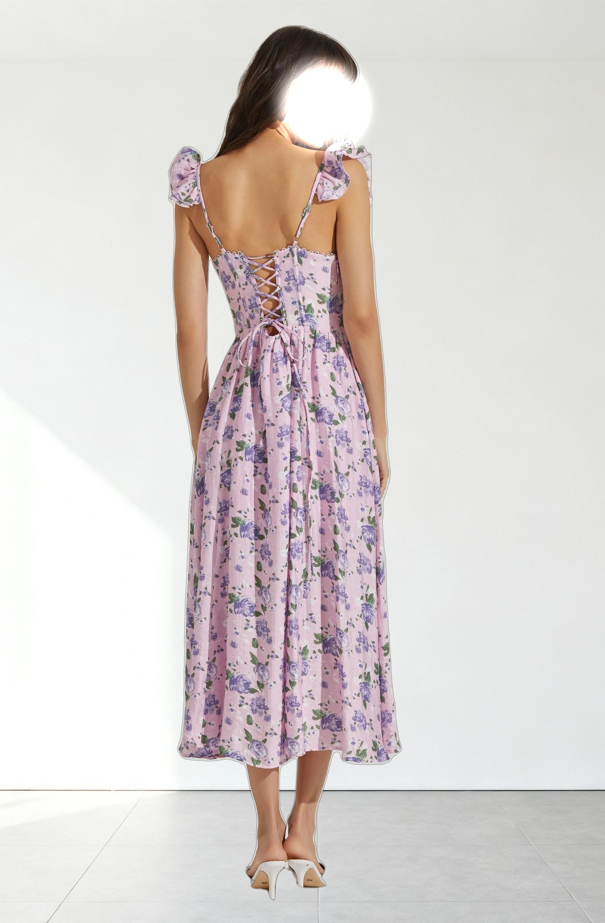 Wedelia Floral Bustier Midi Dress