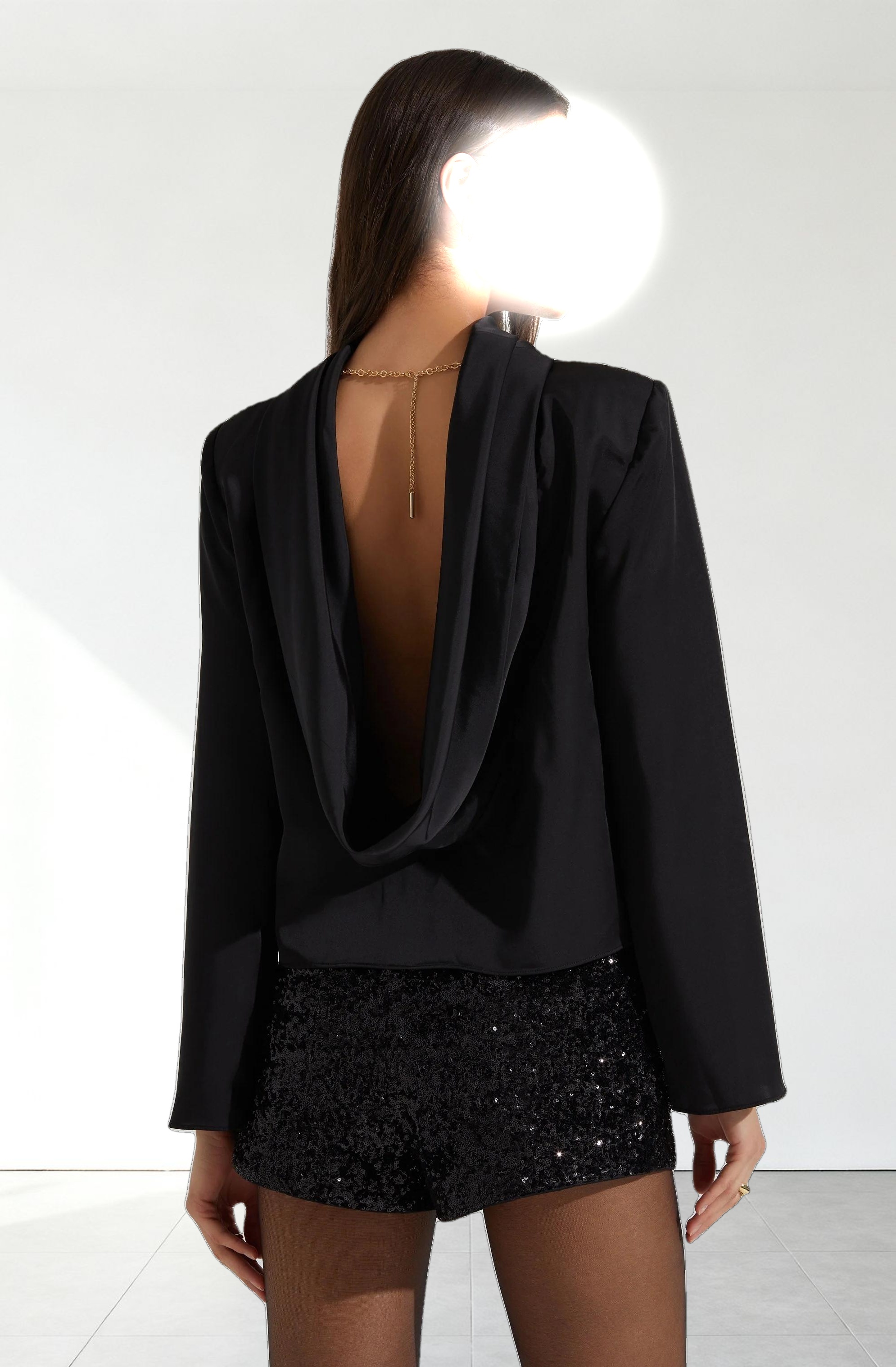 Bethwyn Satin Cowl Back Top