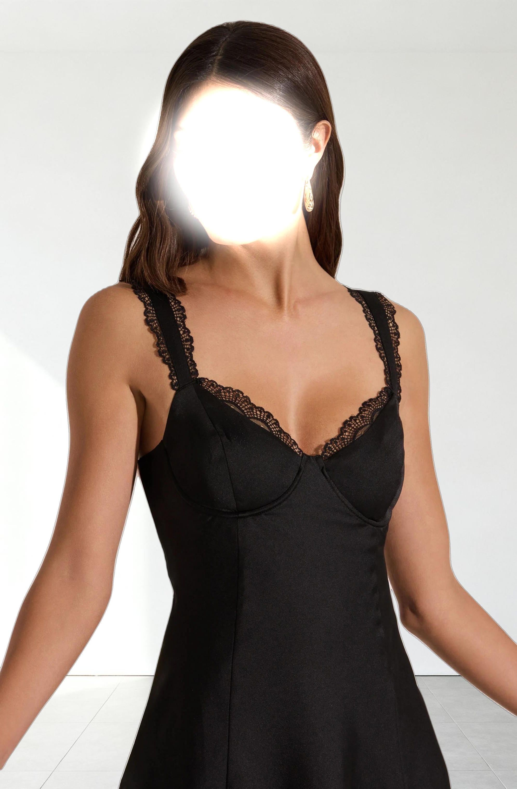 Alva Lace Trim Mini Dress