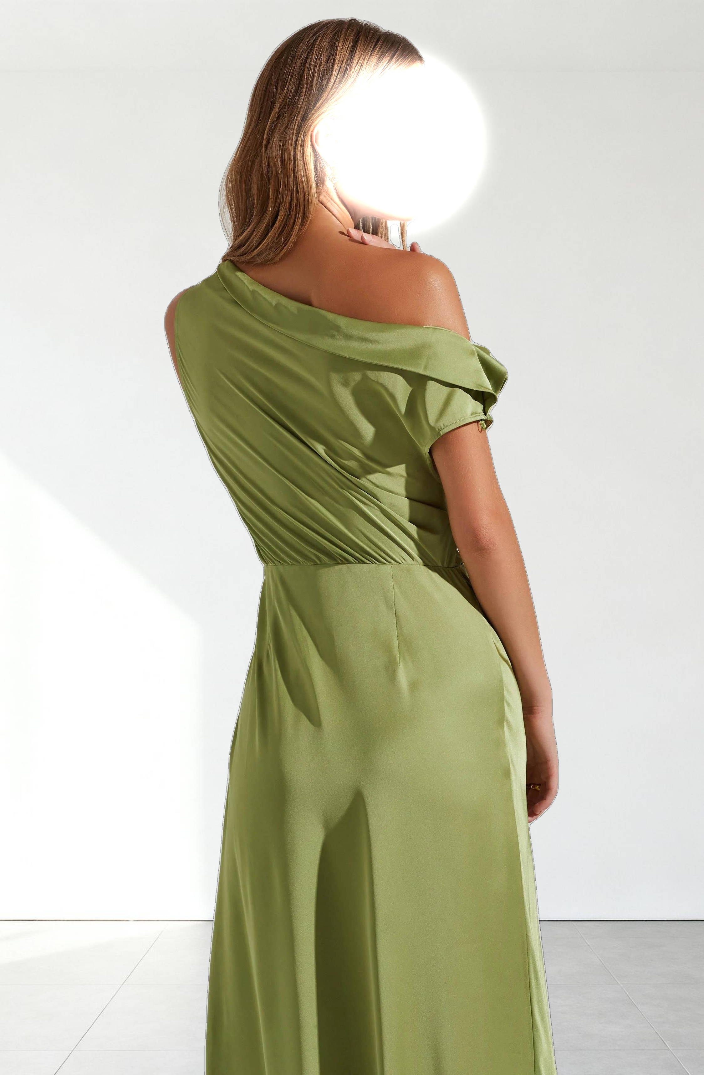 Monroe Satin Off Shoulder Maxi Dress