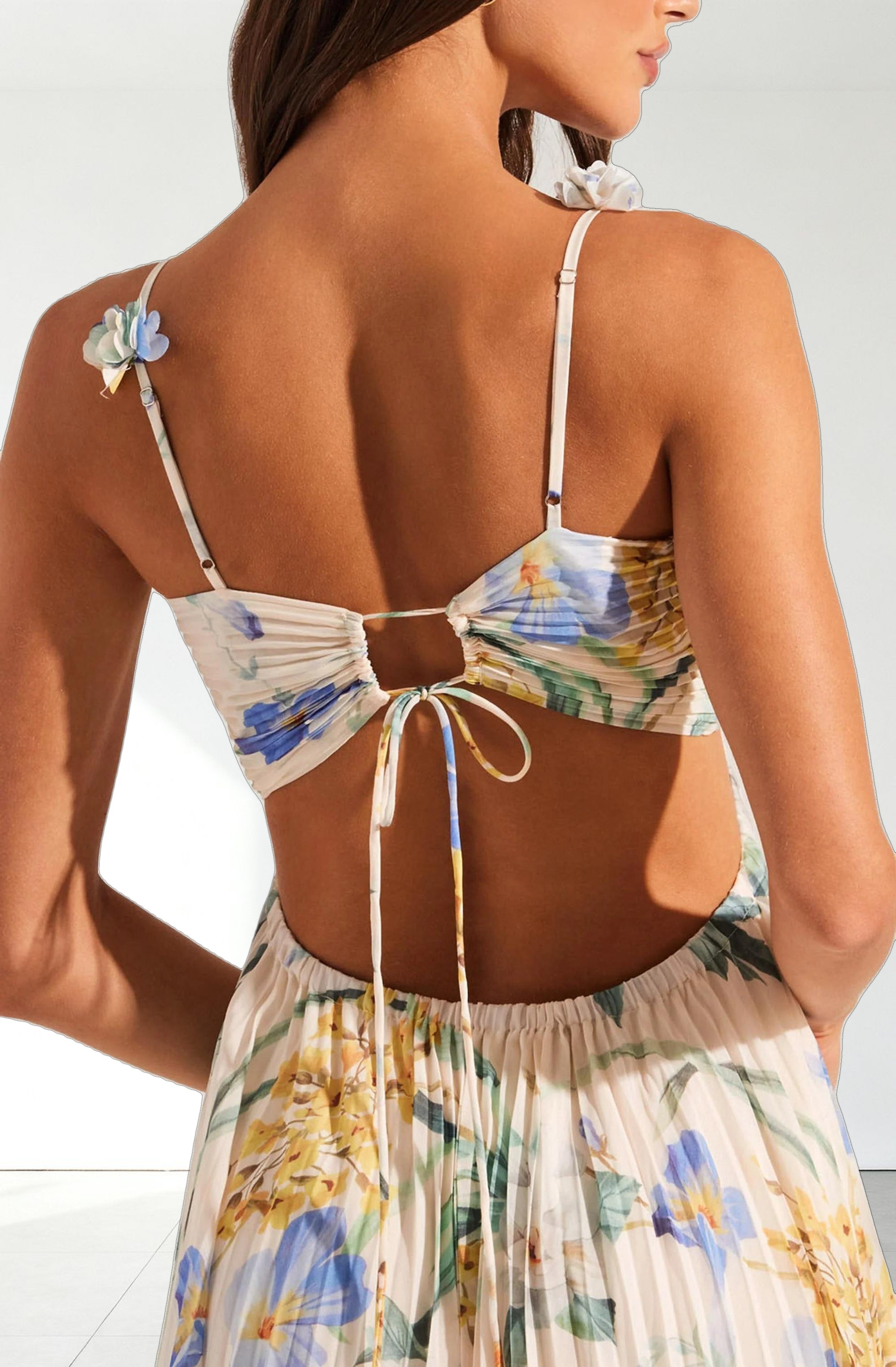 Emese Floral Pleated Maxi Dress